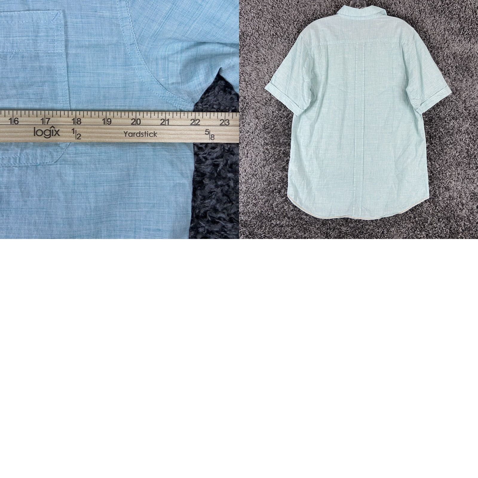 Stoic Stoic Shirt Men’s L Blue Button-Up Short Sleeve Pockets Mens Size US 33 - 8 Thumbnail