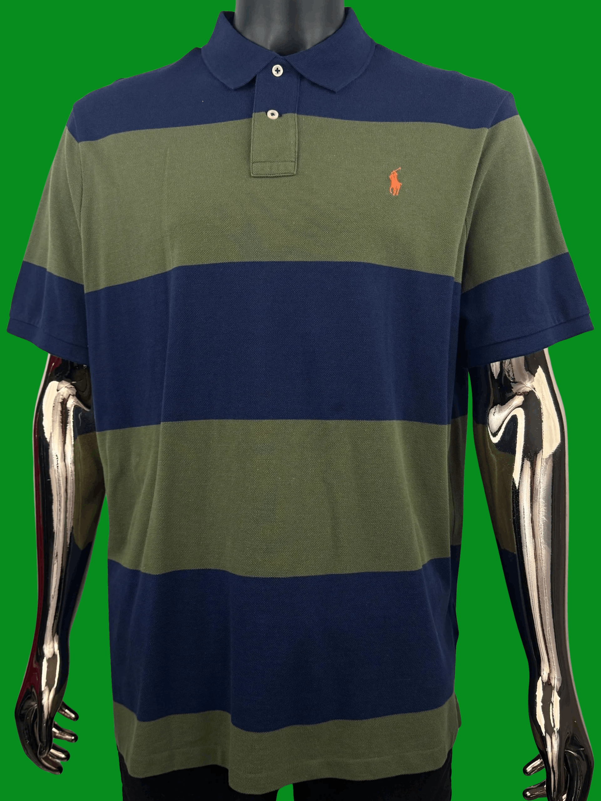 Polo Ralph Lauren VTG Polo Ralph Lauren Classic Fit Striped Mesh Size US XL / EU 56 / 4 - 2 Thumbnail