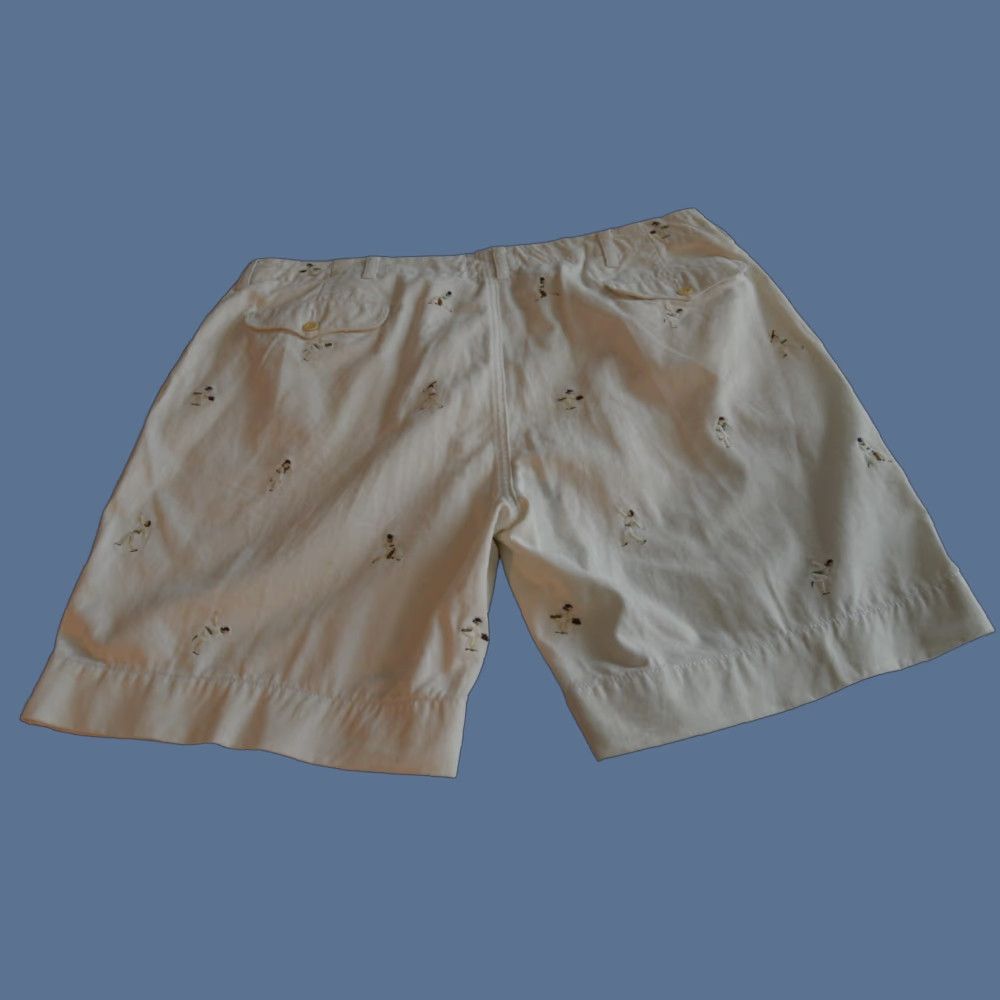 Polo Ralph Lauren VINTAGE Polo Ralph Lauren Mens Chino Shorts Embroidered Sports Players 40 White Cotton Spandex Canvas Flat Front Classic Fit Casual Travel Size US L / EU 52-54 / 3 - 1 Thumbnail