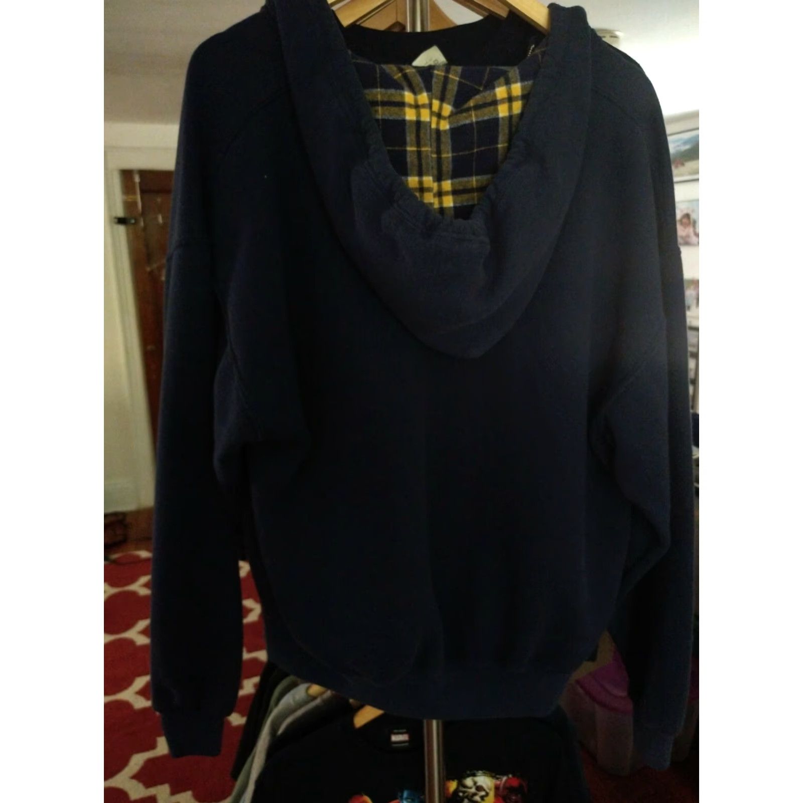 Vintage VINTAGE BoxerCraft Hoodie Plaid Zip Up Fleece Lined Made In USA L Blue Eagle USA Mens Hoodie Size US L / EU 52-54 / 3 - 4 Thumbnail