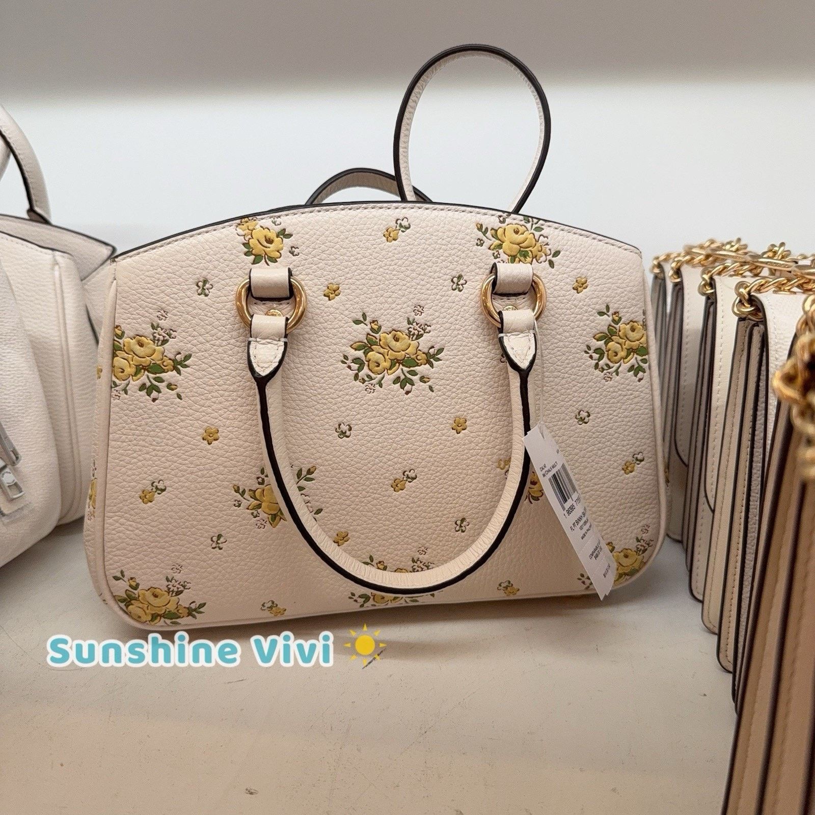Coach NWT COACH Savannah Small Carryall Bag Floral Chalk CAL42 Size ONE SIZE - 5 Thumbnail