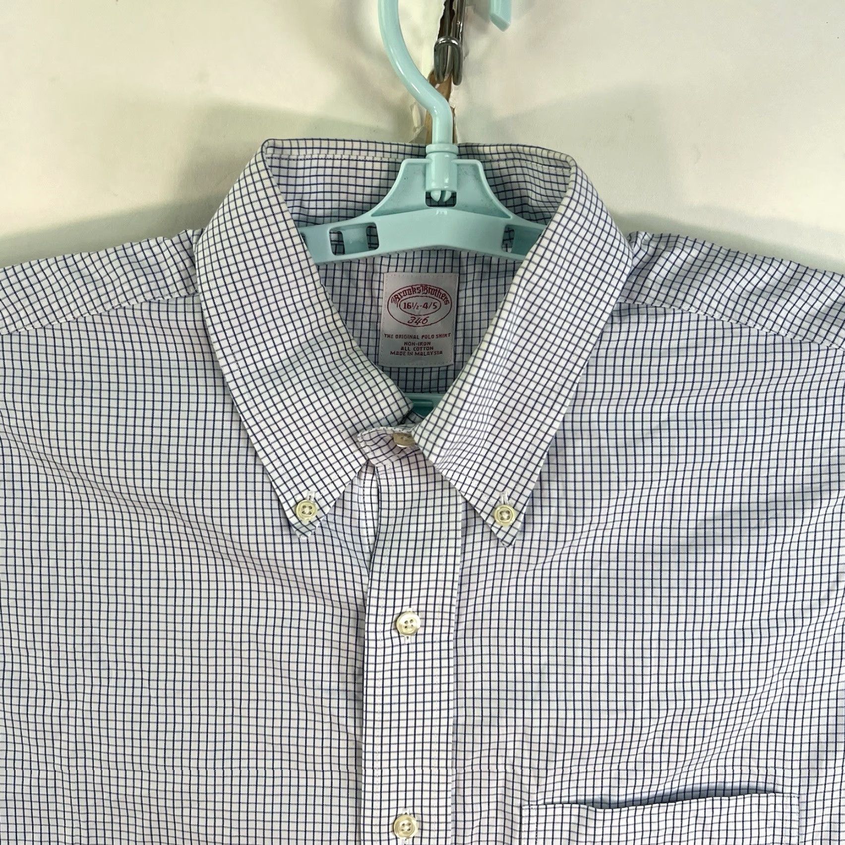 Brooks Brothers Brooks Brothers 346 Checkered Button-Down Shirt Mens 16.5/34 Blue Cotton Long Sleeve Classic Preppy Size US L / EU 52-54 / 3 - 3 Thumbnail