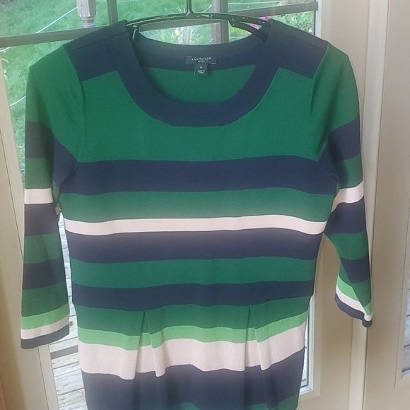 Ann Taylor Ann Taylor Colorblock Striped Knit Elegant 3/4 Sleeve Sz. SP Size S / US 4 / IT 40 - 6 Thumbnail