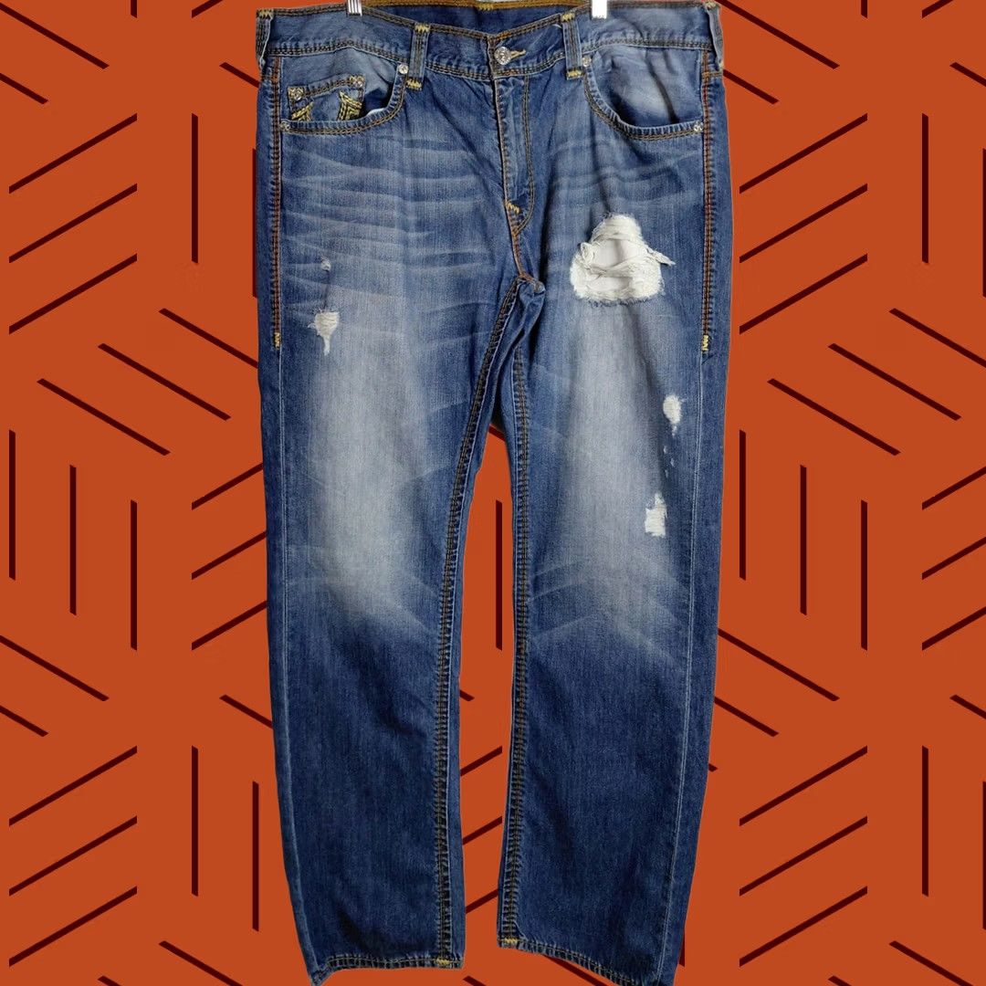 True Religion True Religion Jeans Blue Solid Denim Men Size 40 Regular Fit Size US 40 / EU 56 - 1 Thumbnail
