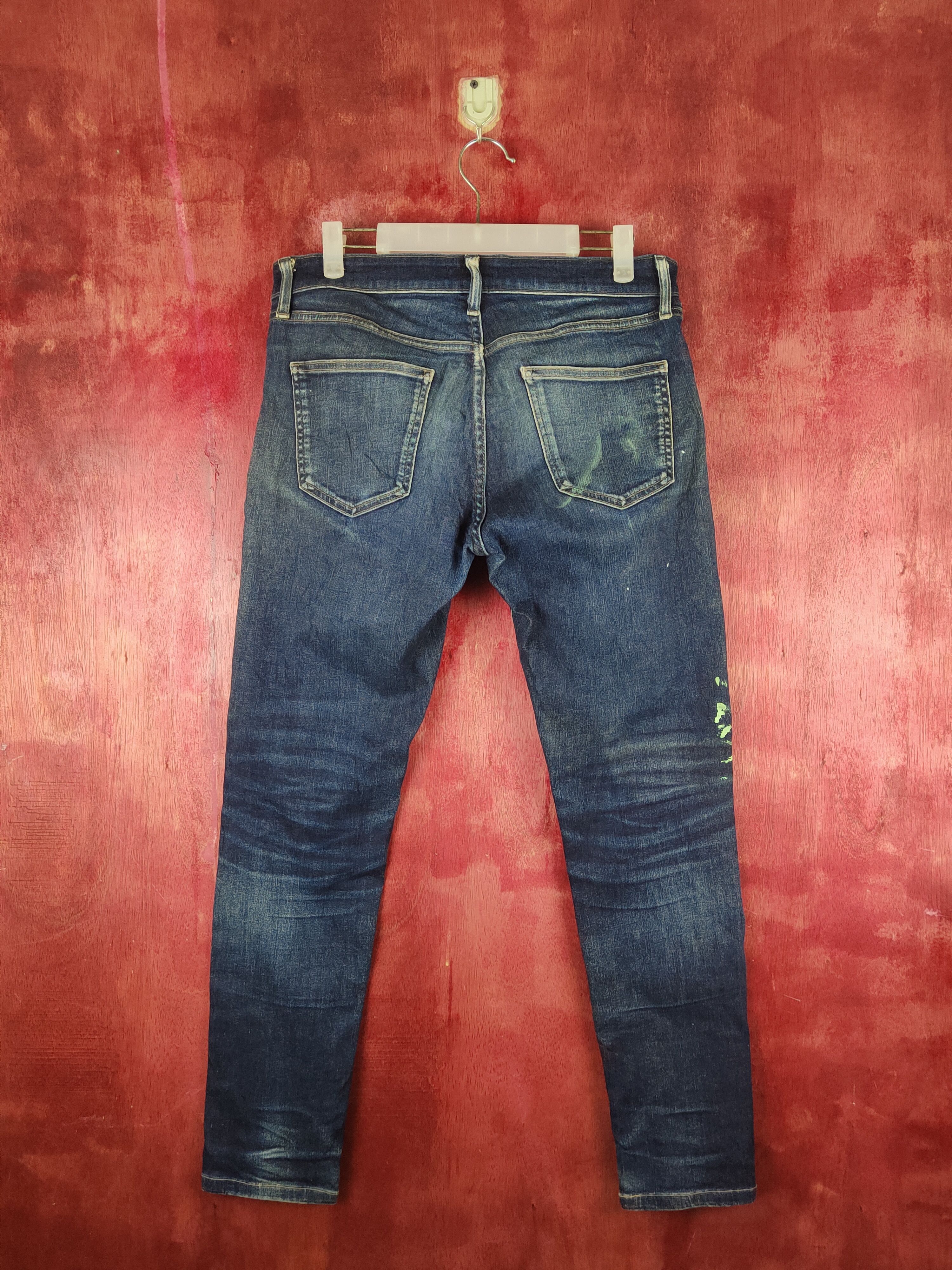 Japanese Brand Uniqlo Dark Blue Distressed Ripped Jeans #S2363 Size US 31 - 7 Thumbnail