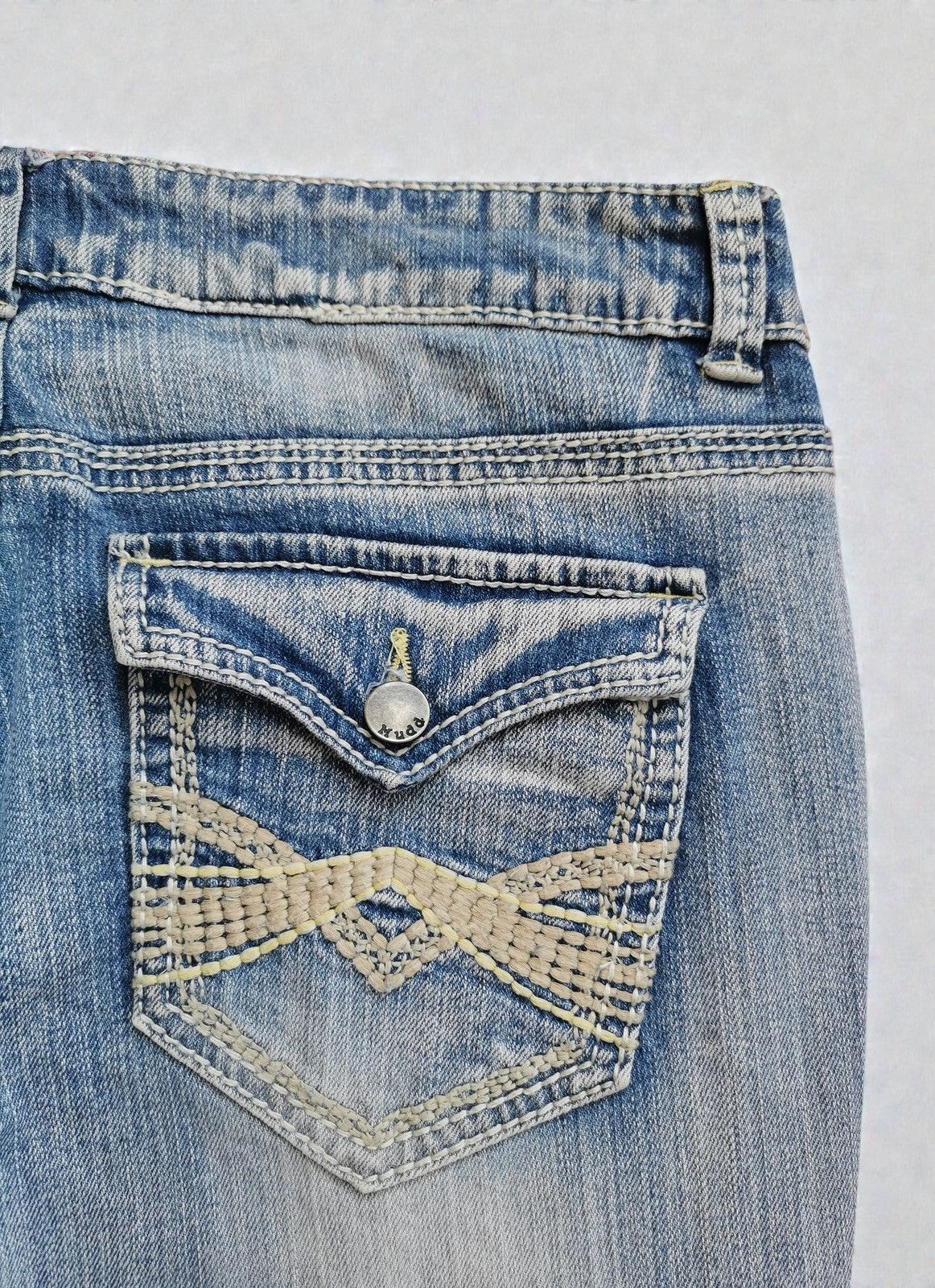 Le Grande Bleu (L.G.B.) Mudd Bootcut Flared Distressed Women Jeans LGB Size 33" - 5 Thumbnail