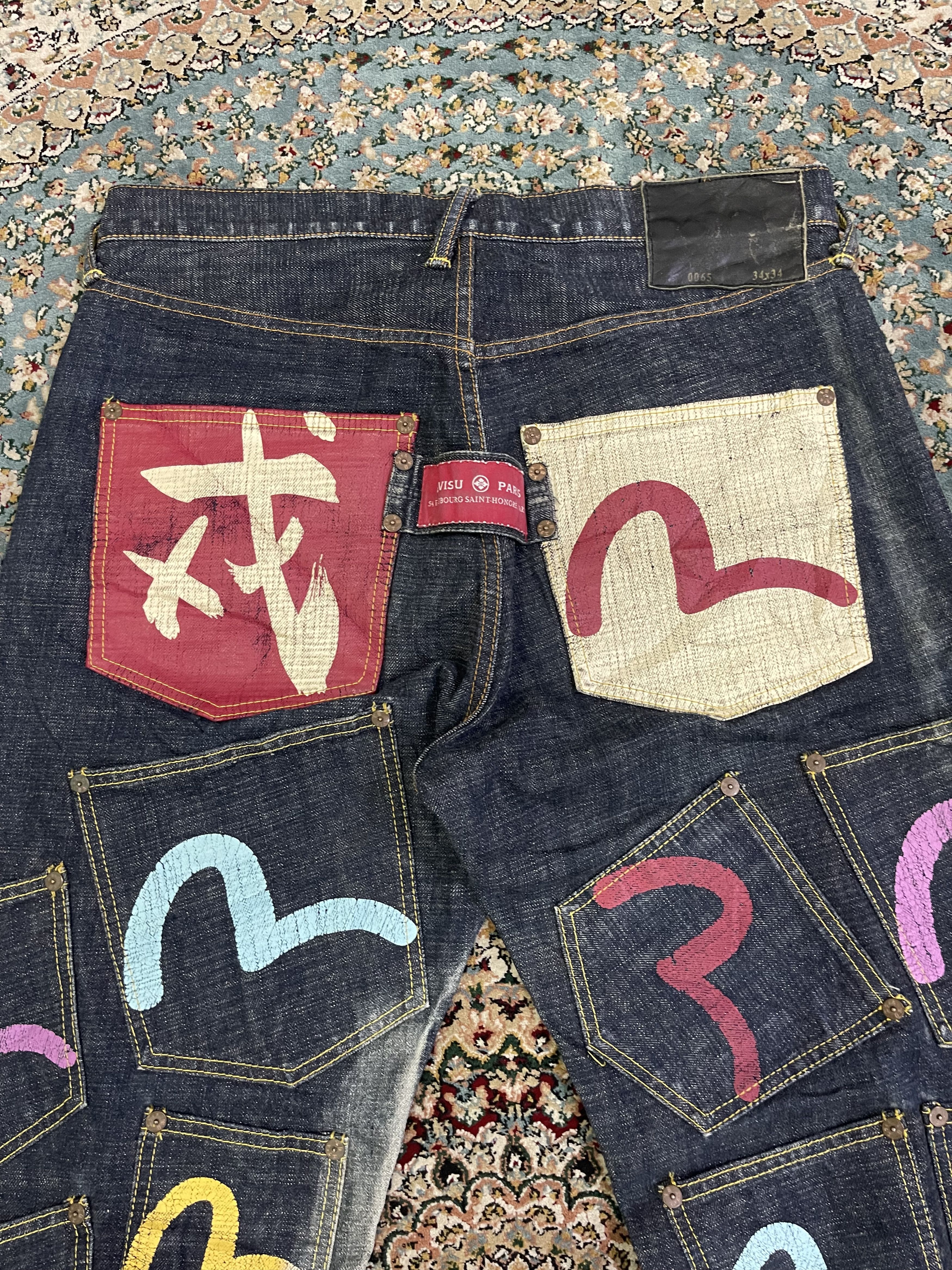 Evisu Vtg RARE Evisu Multipocket Underlicense China Selvedge sz 34 Size US 34 / EU 50 - 18 Thumbnail