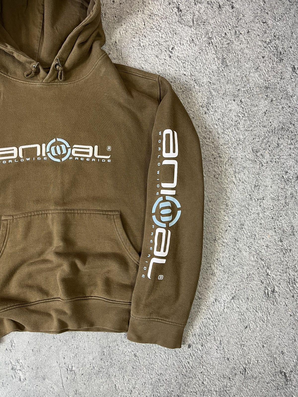 Vintage Oversized Vintage Hoodie Big Embroidered Logo ANIMAL Brown Size US S / EU 44-46 / 1 - 2 Thumbnail