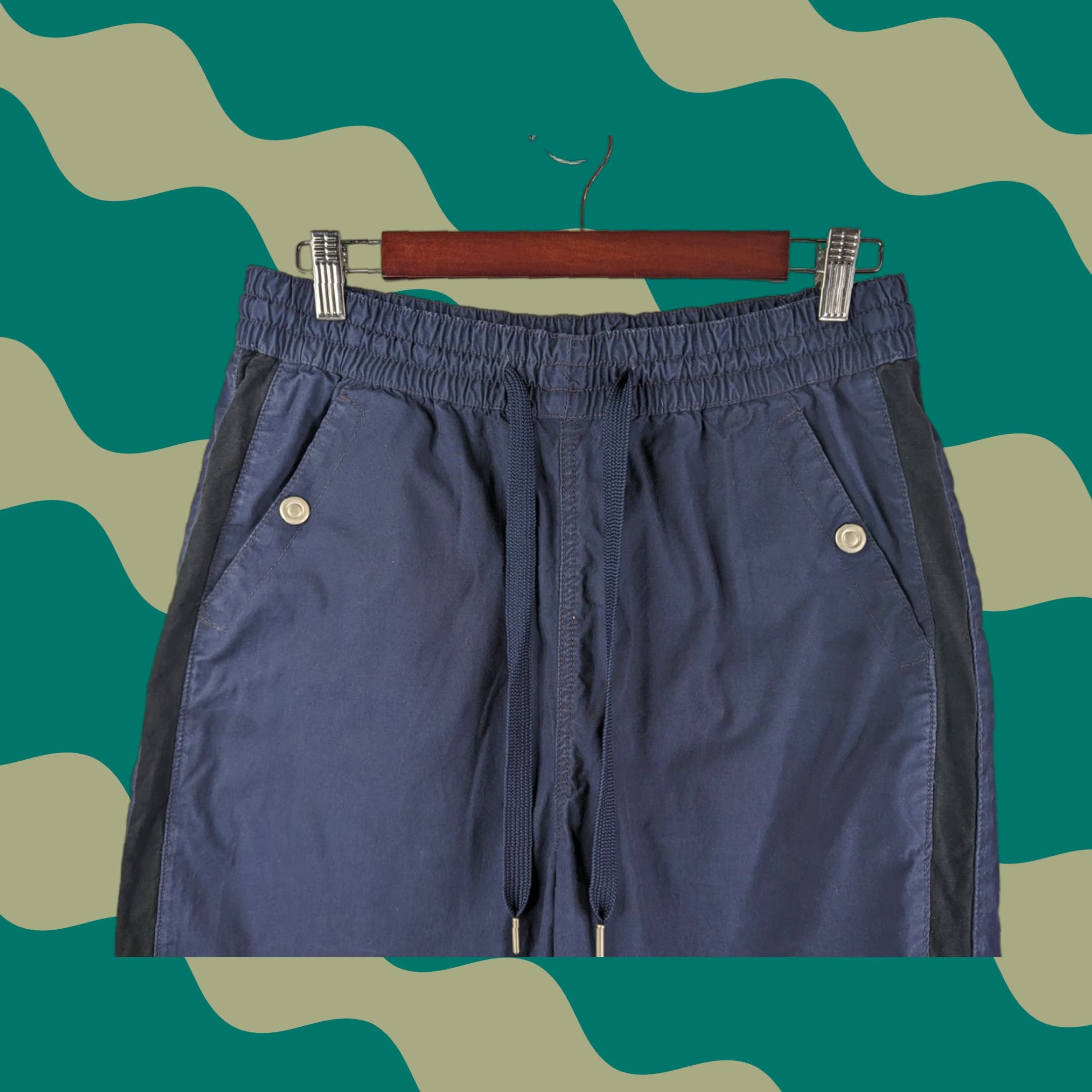Vintage Maeve Track Pants Women's M Blue Twill Tapered Stripe Pants 운동 Size 32" / US 10 / IT 46 - 1 Thumbnail