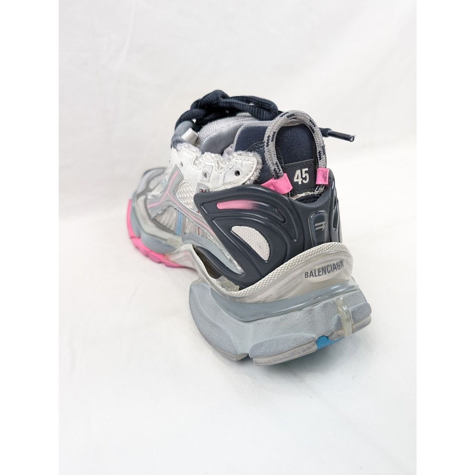 Balenciaga o1rshd1 Mesh Rubber Runners in Eggsh/Grey/Pink/Blue Size US 13 / EU 46 - 10 Thumbnail