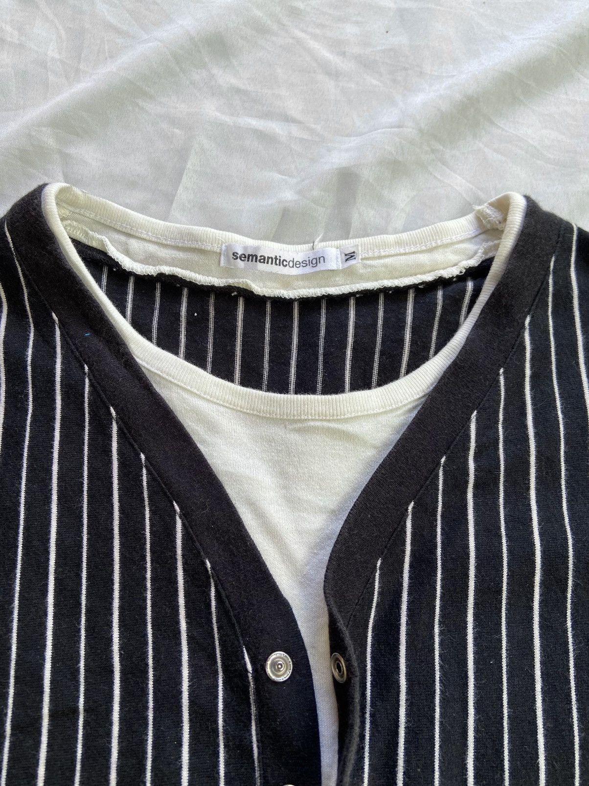Hysteric Glamour DOUBLE LAYER SEMANTIC DESIGN STRIPED TEE SHIRT Size US L / EU 52-54 / 3 - 7 Thumbnail