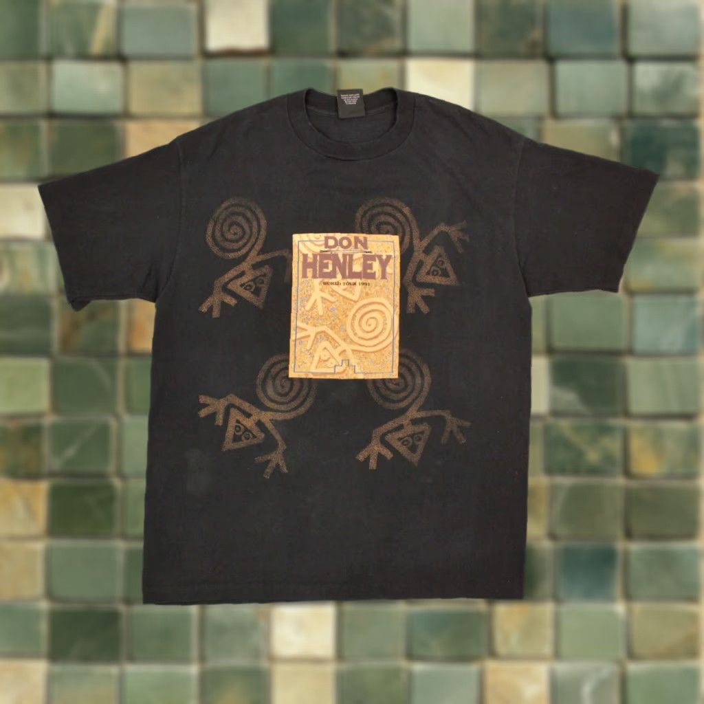 Vintage VINTAGE Men's Giant 90s Don Henley 1991 Tour Black TShirt L Mens 1990s Eagles Graphic Tee Size L Size US L / EU 52-54 / 3 - 1 Thumbnail