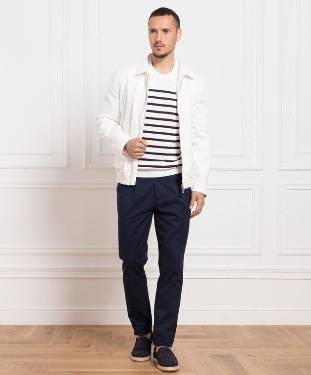 Brunello Cucinelli o1w1db10924 Long Jacket in White Size US XL / EU 56 / 4 - 4 Thumbnail