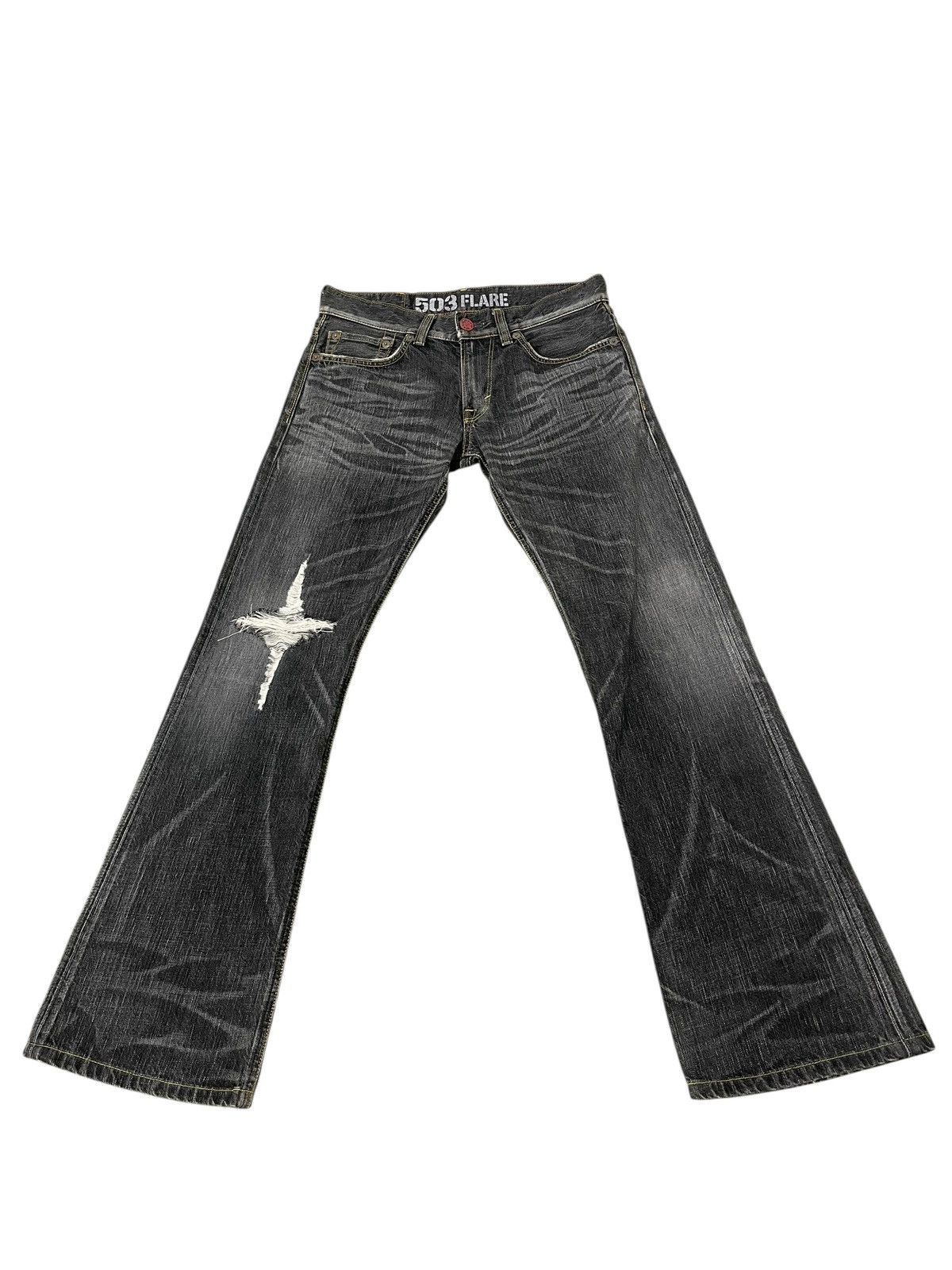 Edwin Flare Jeans Edwin 503 Japan Faded Distress Boot Cut 2🟦1 Size US 32 / EU 48 - 2 Thumbnail