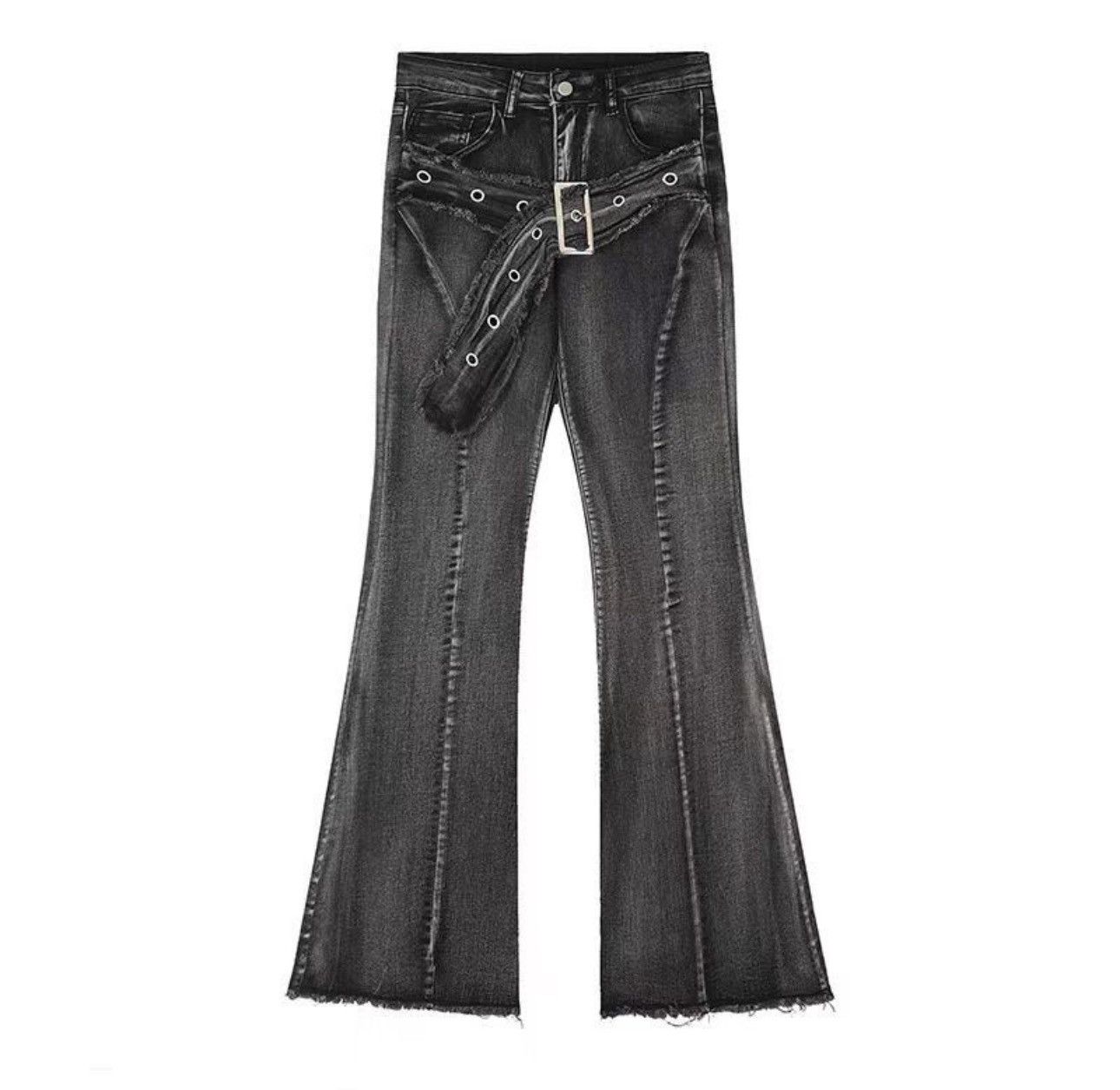 Japanese Brand Streetwear Flare Retro Vintage Style Design Jeans Size 30" / US 8 / IT 44 - 3 Thumbnail