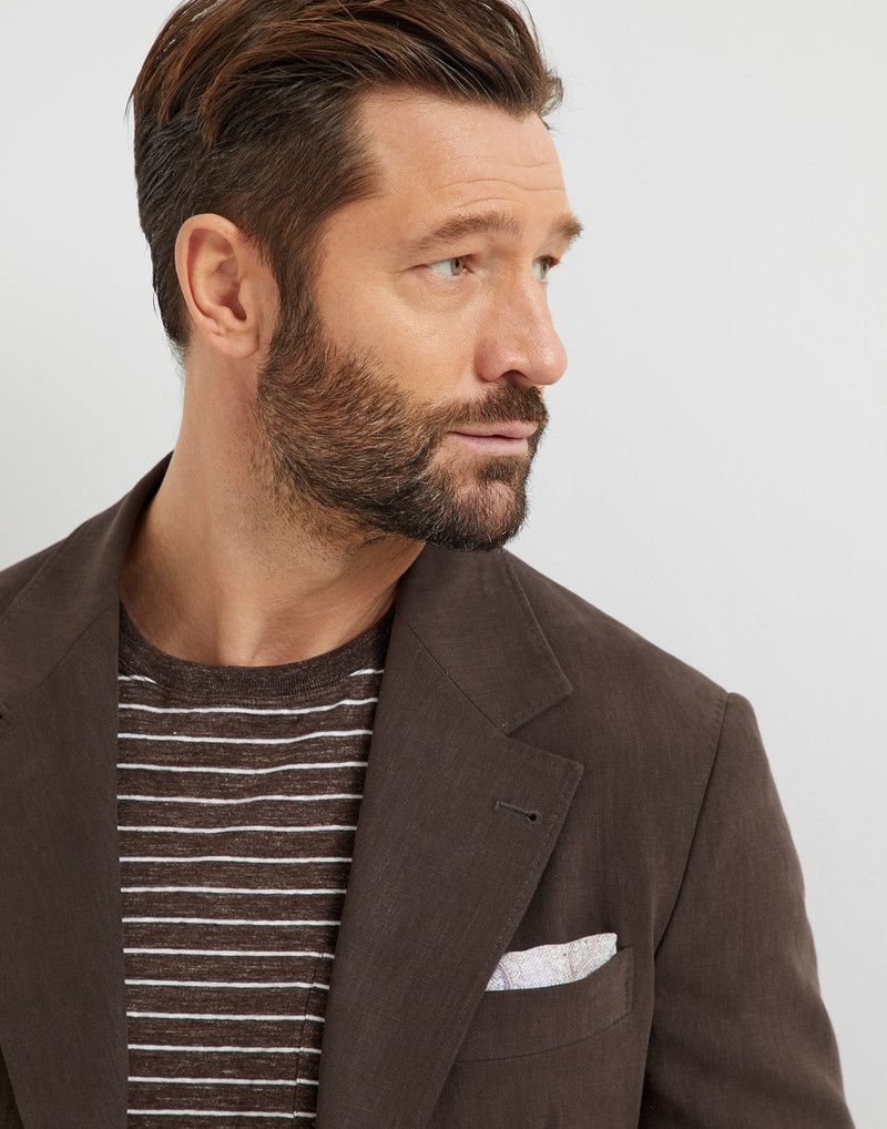 Brunello Cucinelli o1la1rc1a0426 Twisted Linen Deconstructed Blazer in Brown Size US M / EU 48-50 / 2 - 3 Thumbnail