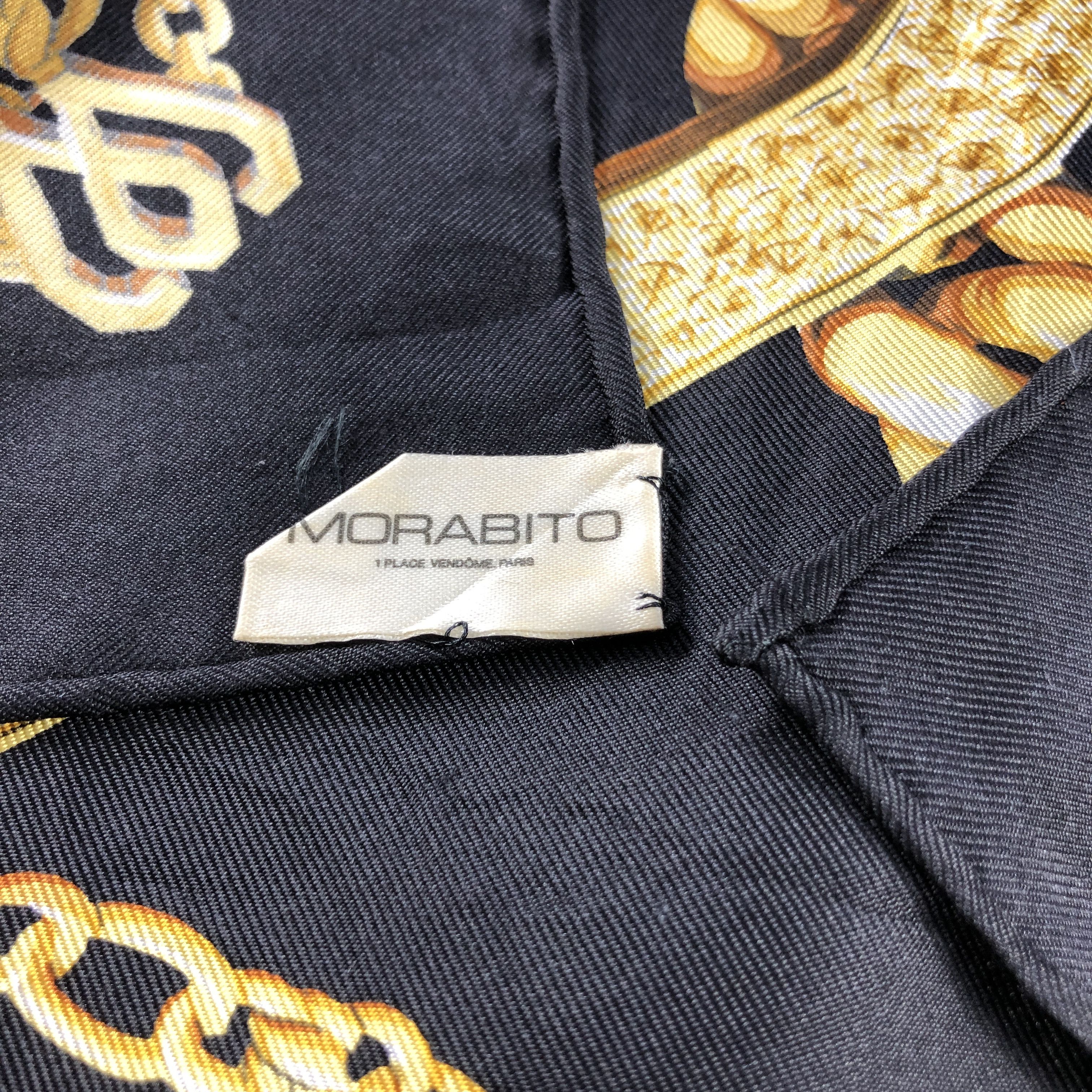 Vintage Pascal Morabito Gold Chains Hand Rolled Silk Scarf M1320 Size ONE SIZE - 5 Thumbnail