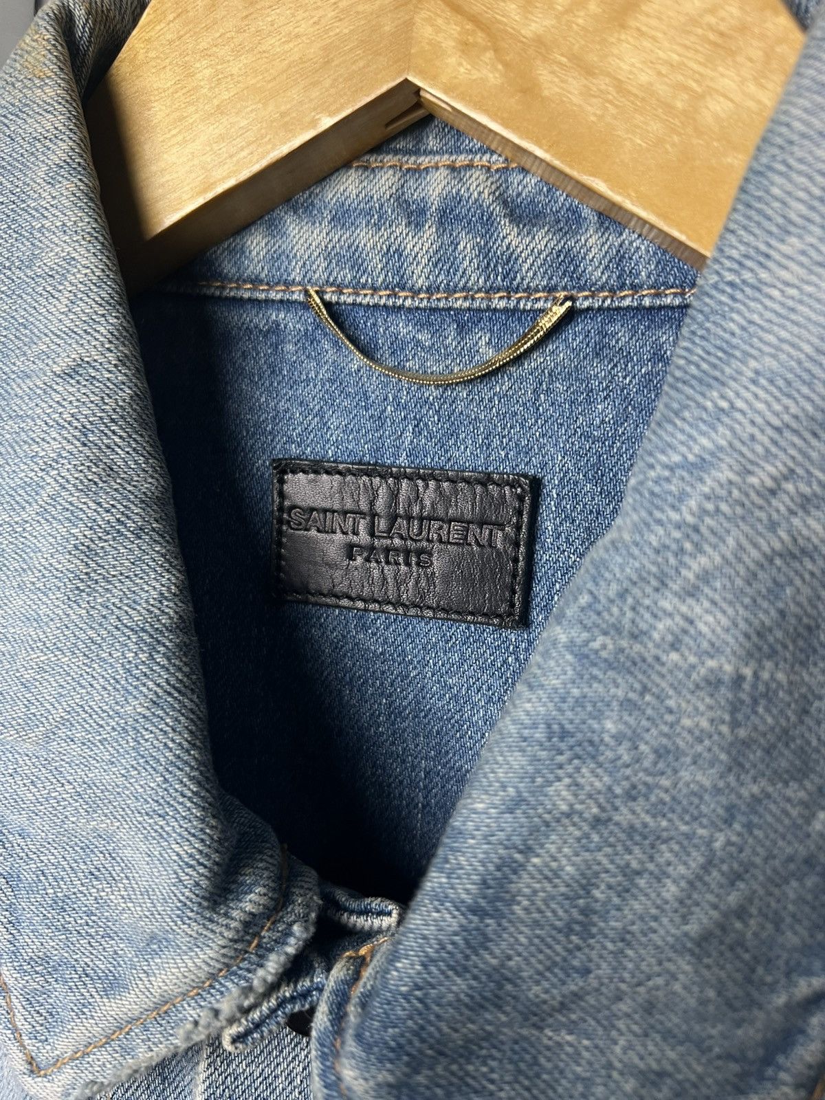 Saint Laurent Paris Saint Laurent Anthony Vaccarello Distressed Denim Jacket Size US XS / EU 42 / 0 - 6 Thumbnail