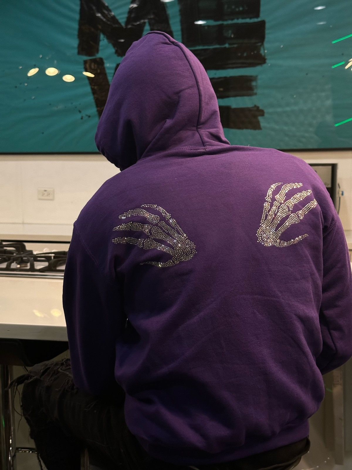 Other Rhinestones Skeleton Vintage Hoodie Size US L / EU 52-54 / 3 - 12 Thumbnail