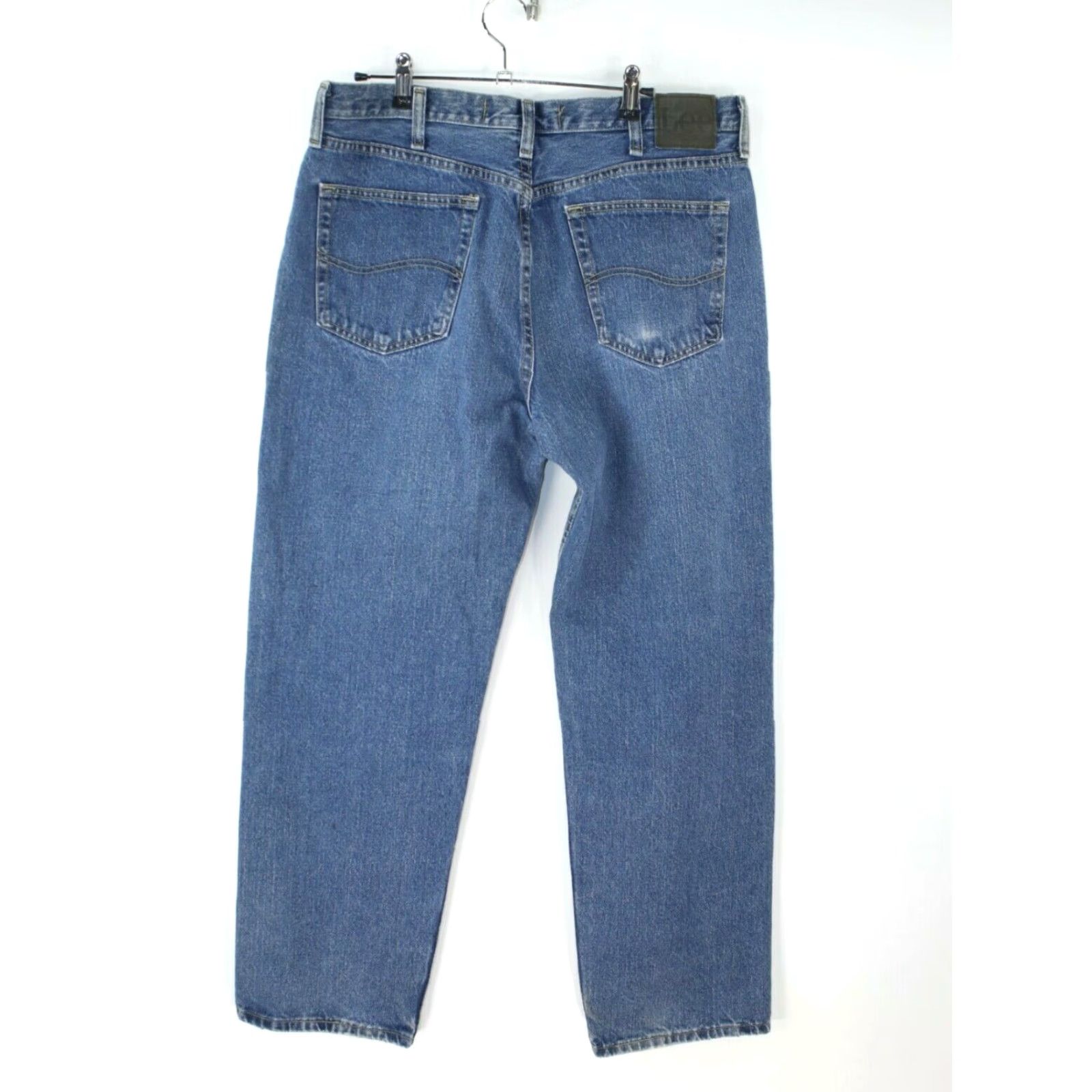 Lee VINTAGE Lee Mens Relaxed Fit Straight Flat Front Jeans Blue 36 Regular 34x31 5-Pocket Denim 90s Theme Mens Size US 36 / EU 52 - 2 Thumbnail