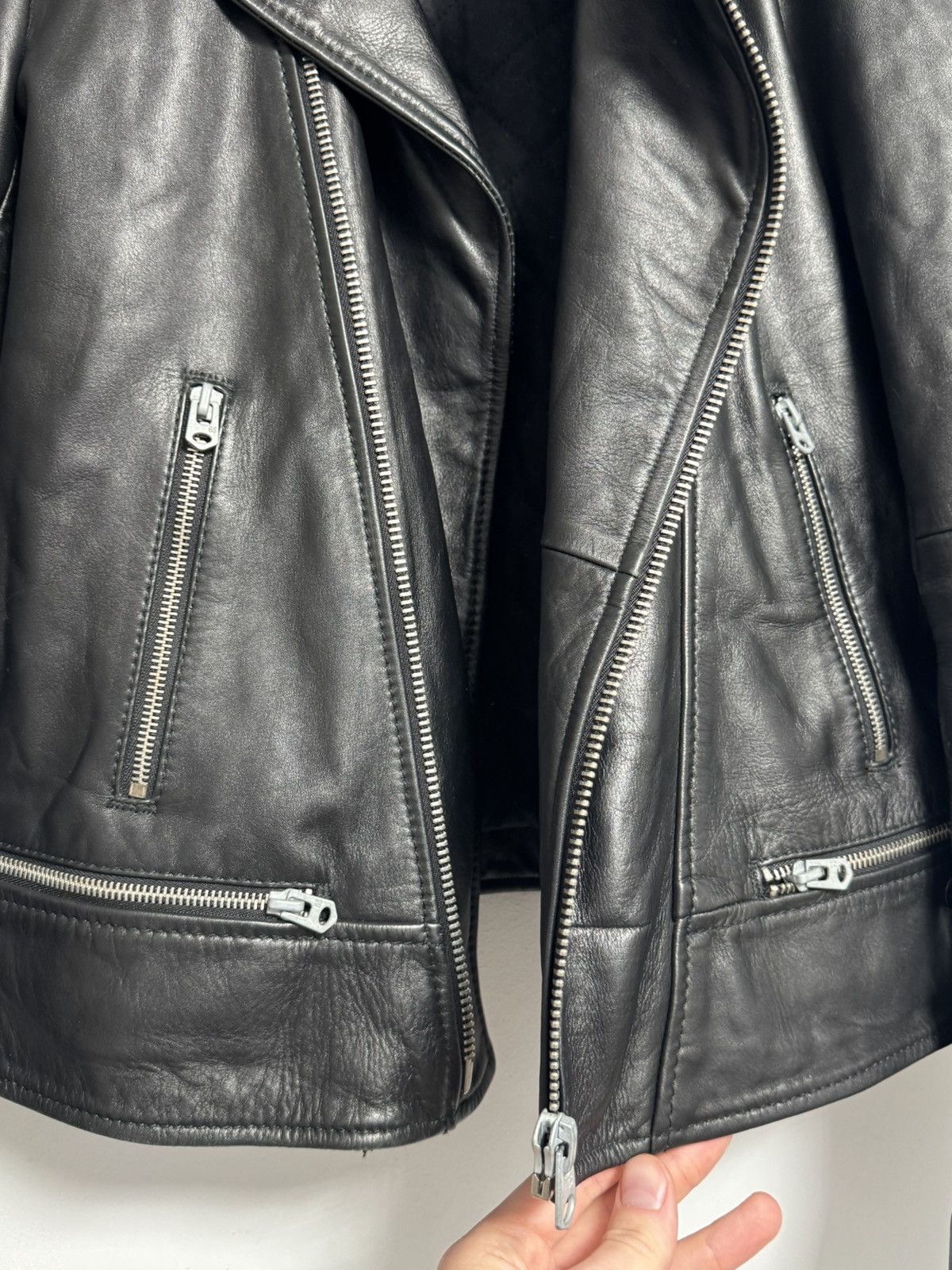 G-Star G Star Raw Leather Jacket Black Biker Motorcycle Size M / US 6-8 / IT 42-44 - 13 Thumbnail