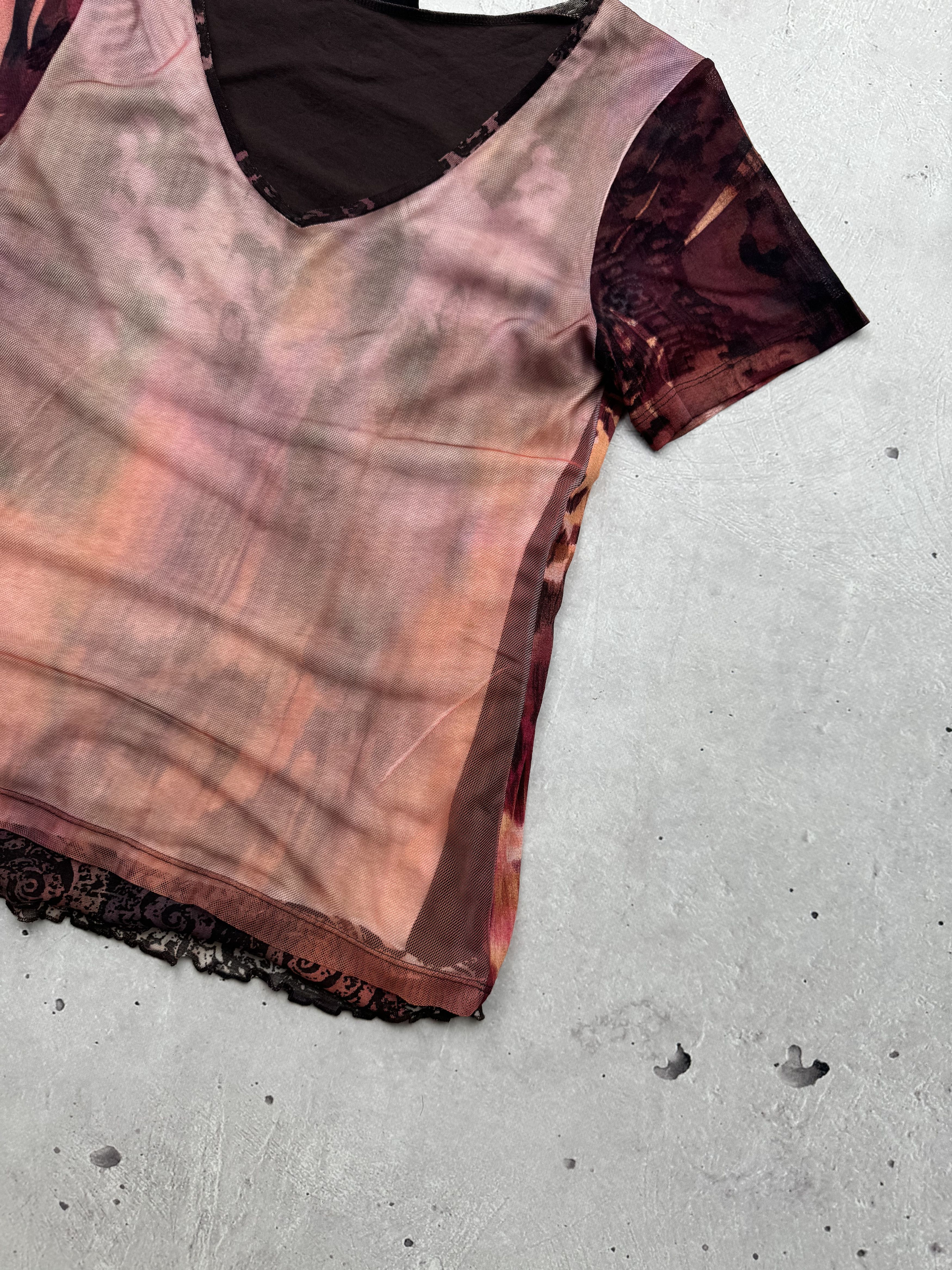 Japanese Brand × Vintage Vintage Printed Mesh Amazing T-Shirt Gaultier Style Size M / US 6-8 / IT 42-44 - 3 Thumbnail