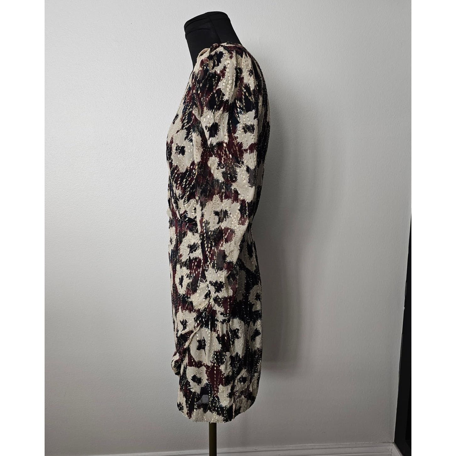 ba&sh ba&sh Kivy V-Neck Metallic Floral Mini Dress 1 4 S $495 Size S / US 4 / IT 40 - 5 Thumbnail