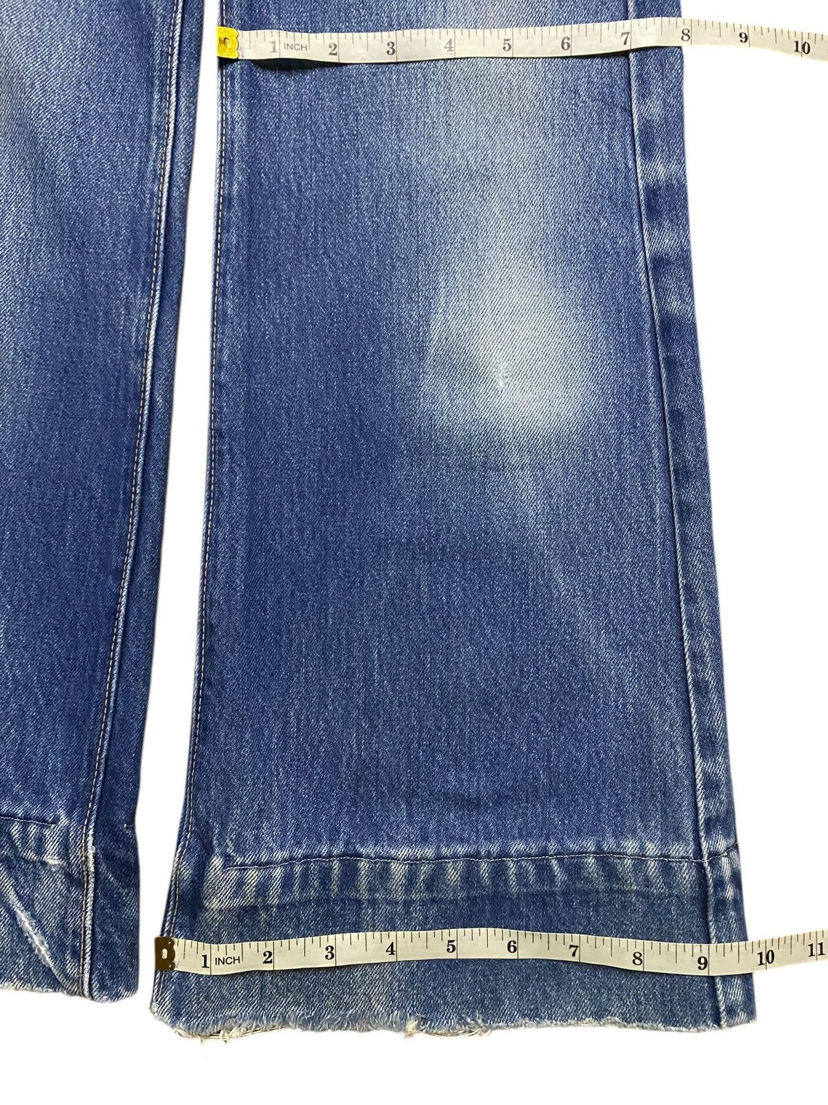 Big John Vintage Big John Blue Wash Distressed Flare Jeans Size US 27 - 14 Thumbnail