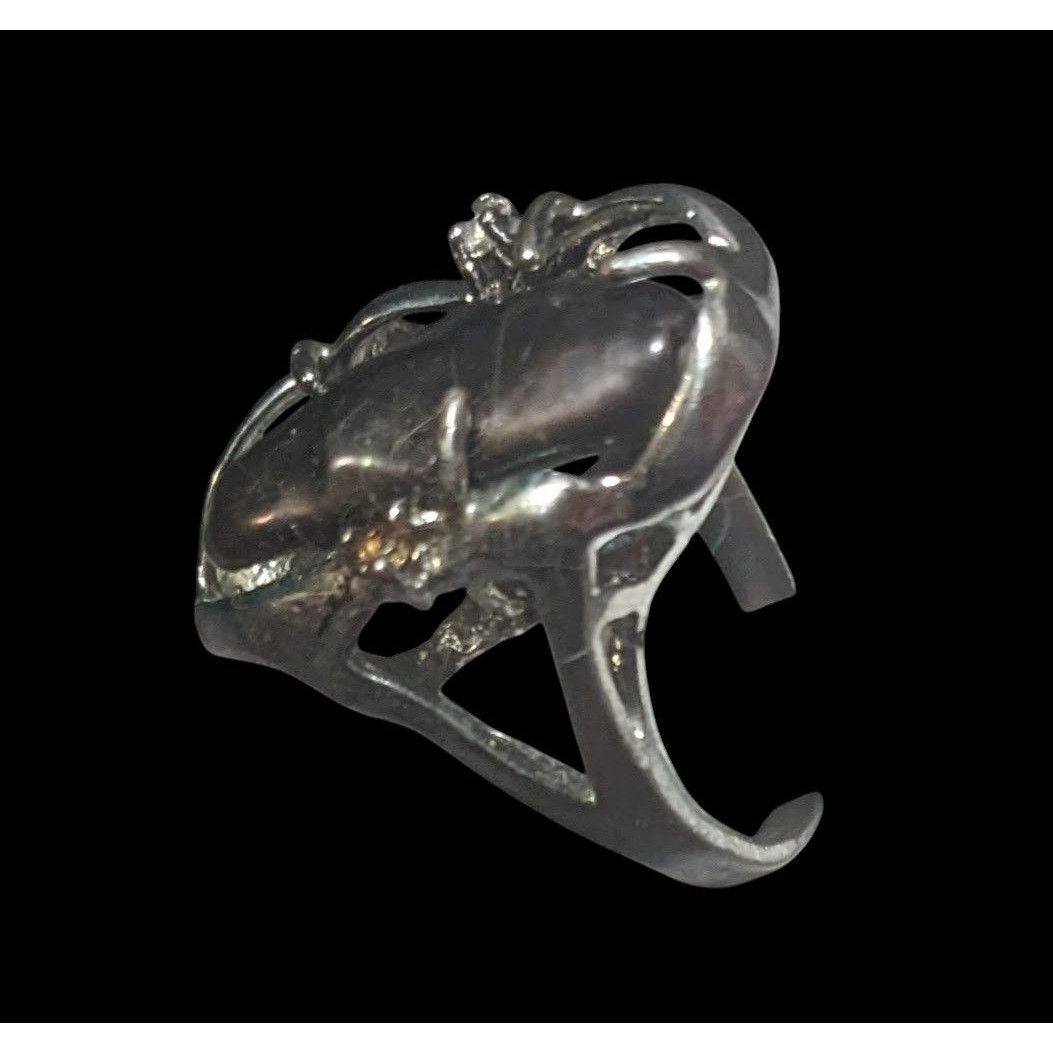 Other Vintage Purple Encased Silver Tone Cage Ring With Clear Gem Size ONE SIZE - 12 Thumbnail