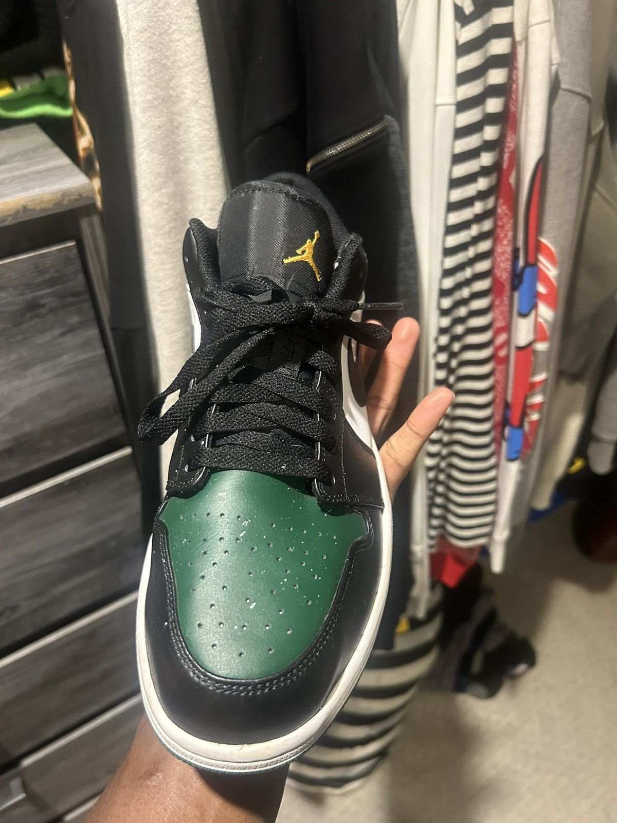 Jordan Brand Jordan 1 low Green Toe Size US 12 / EU 45 - 4 Thumbnail