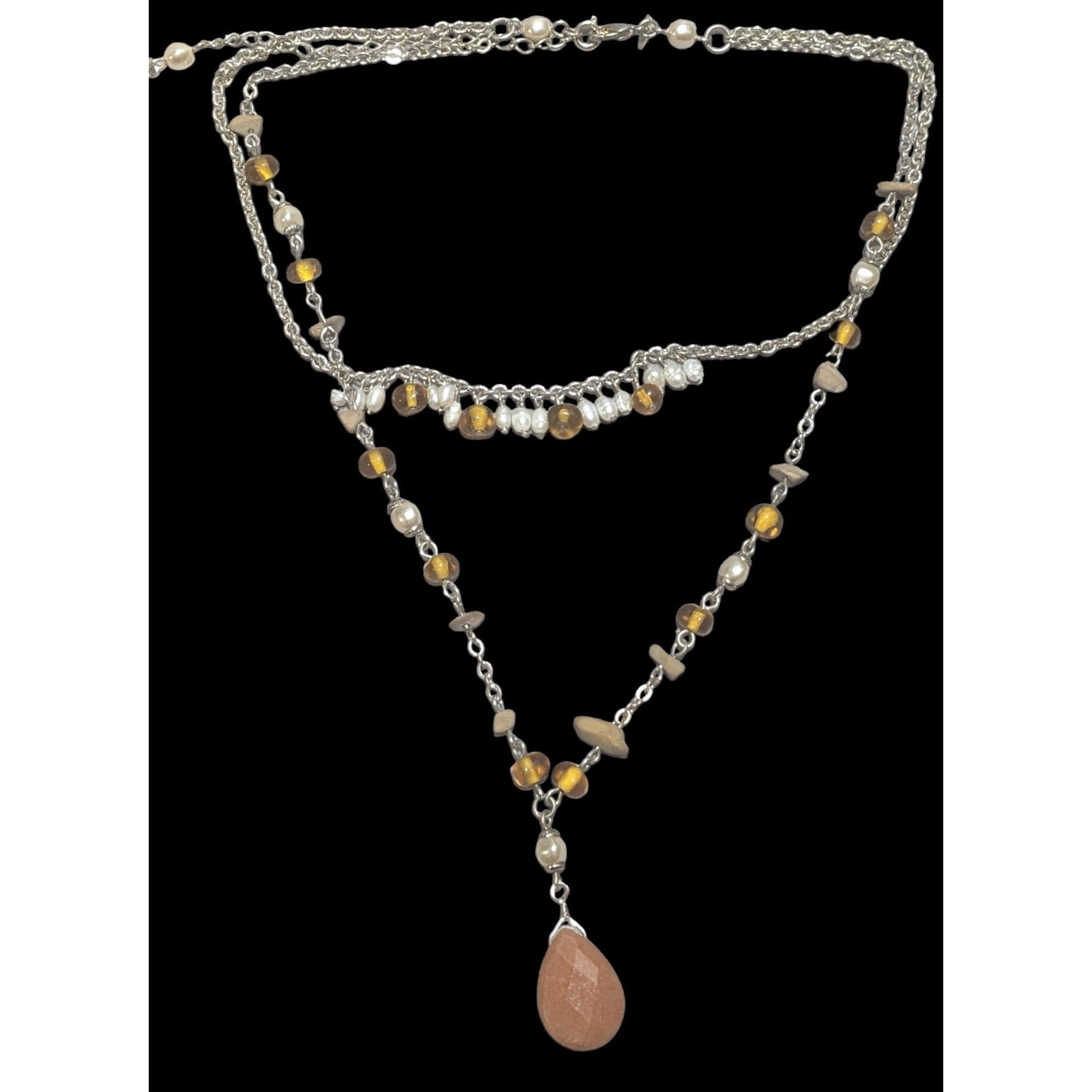 Other Avon Boho Layered Necklace With Gem And Pearl Beads Size ONE SIZE - 2 Thumbnail