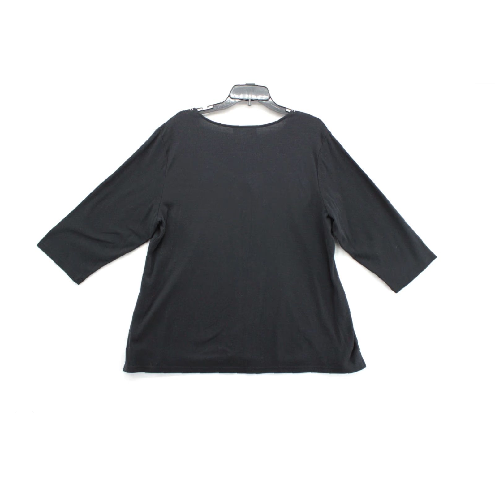 Vintage VINTAGE Karen Scott Tunic Top Women's 2X Black Holiday Long Sleeve Beaded Embroidered Size XXL / US 16-18 / IT 52-54 - 3 Thumbnail