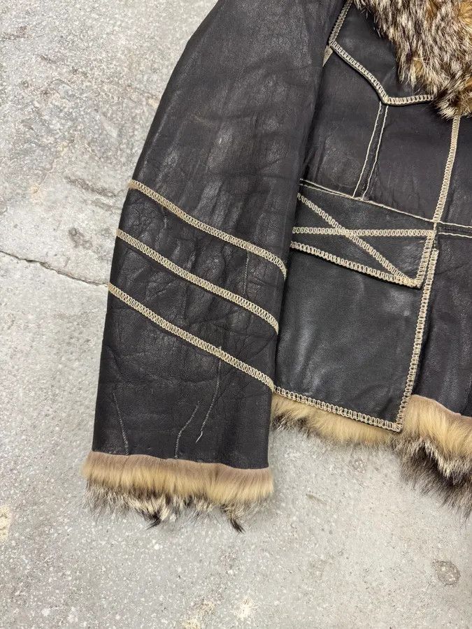 Just Cavalli AW2005 Cavalli Fox Fur Asymmetrical Leather Jacket Size XS / US 0-2 / IT 36-38 - 13 Thumbnail