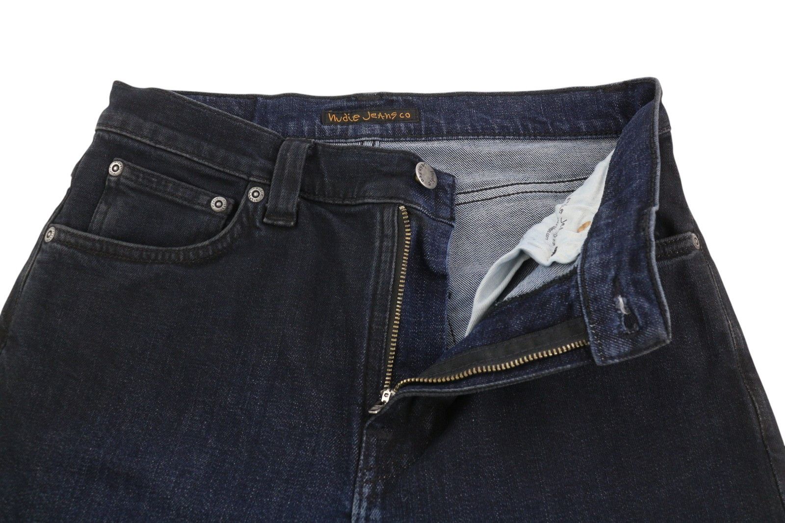 Nudie Jeans PIPE LED W29 Washed Denim Blue Zip Organic Shorts 83834 Size US 29 - 3 Thumbnail