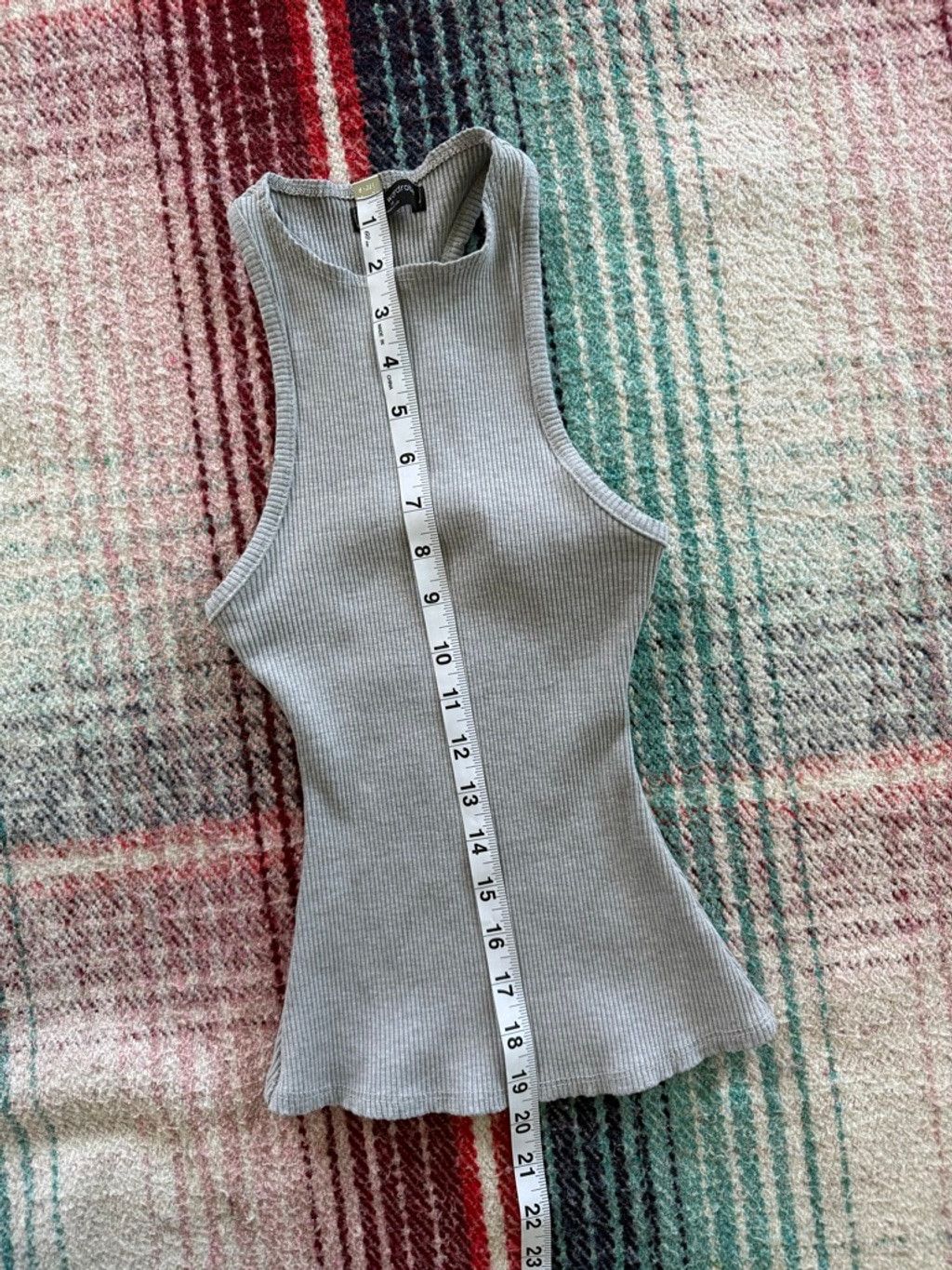 Vintage Women's Naked Wardrobe Gray Ribbed Racerback Tank Top XS Size XS / US 0-2 / IT 36-38 - 5 Thumbnail