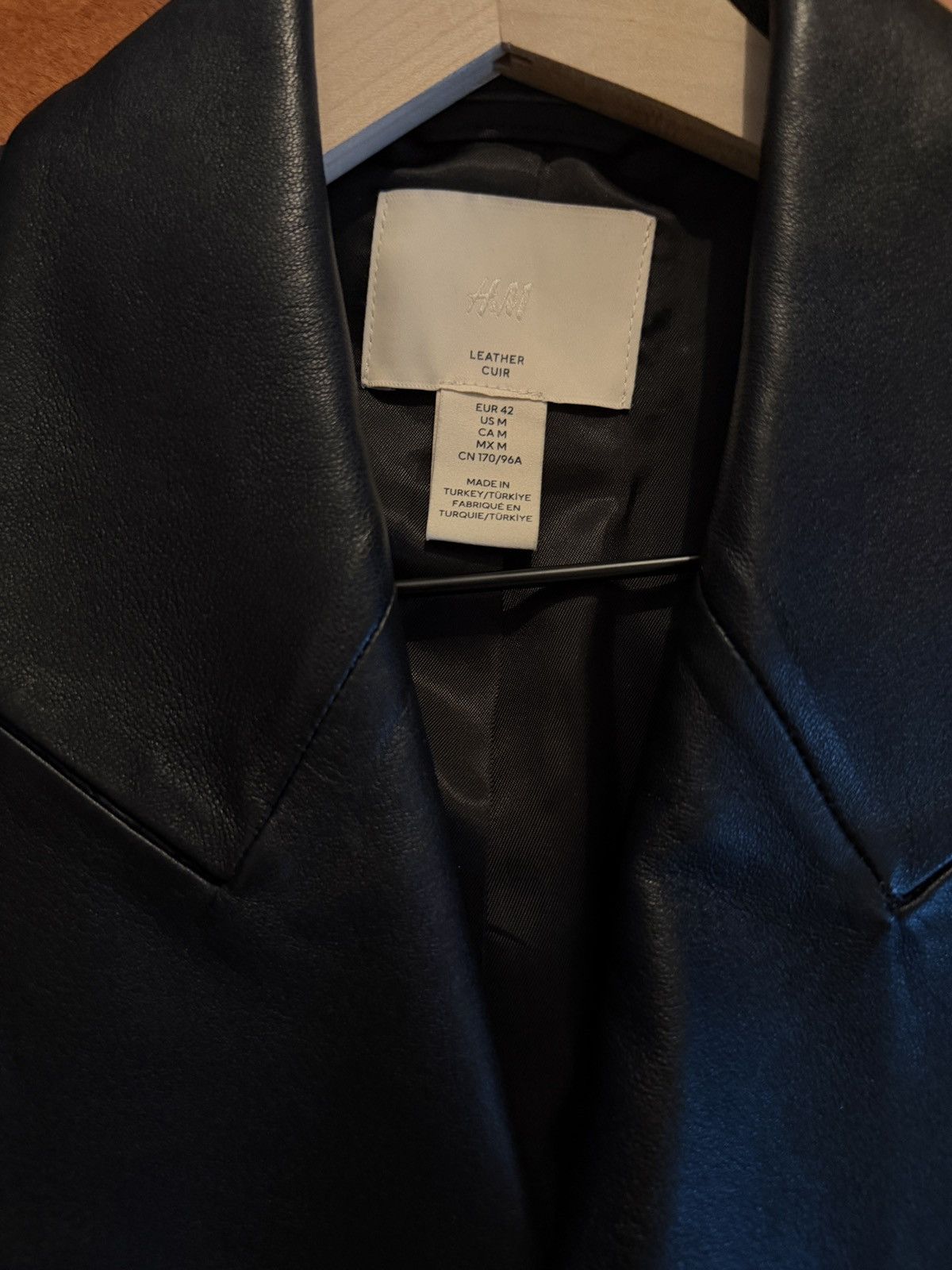 H&M Double Breasted Leather Jacket Size M / US 6-8 / IT 42-44 - 3 Thumbnail