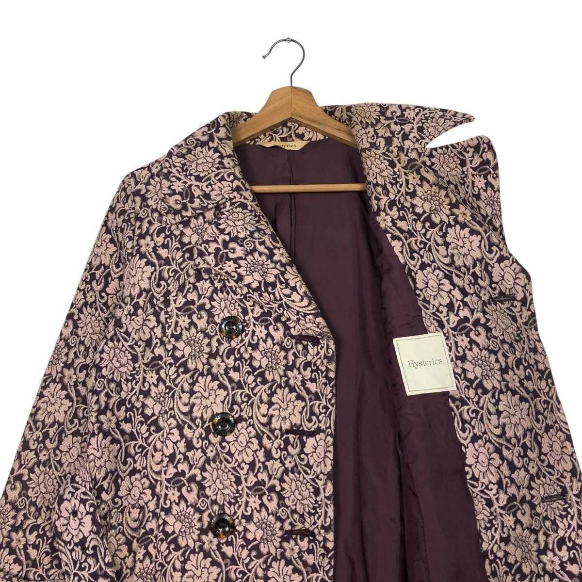Hysteric Glamour 🔥VINTAGE LONG JACKET HYSTERIC GLAMOUR DOUBLE COLLAR FLORAL Size M / US 6-8 / IT 42-44 - 15 Thumbnail