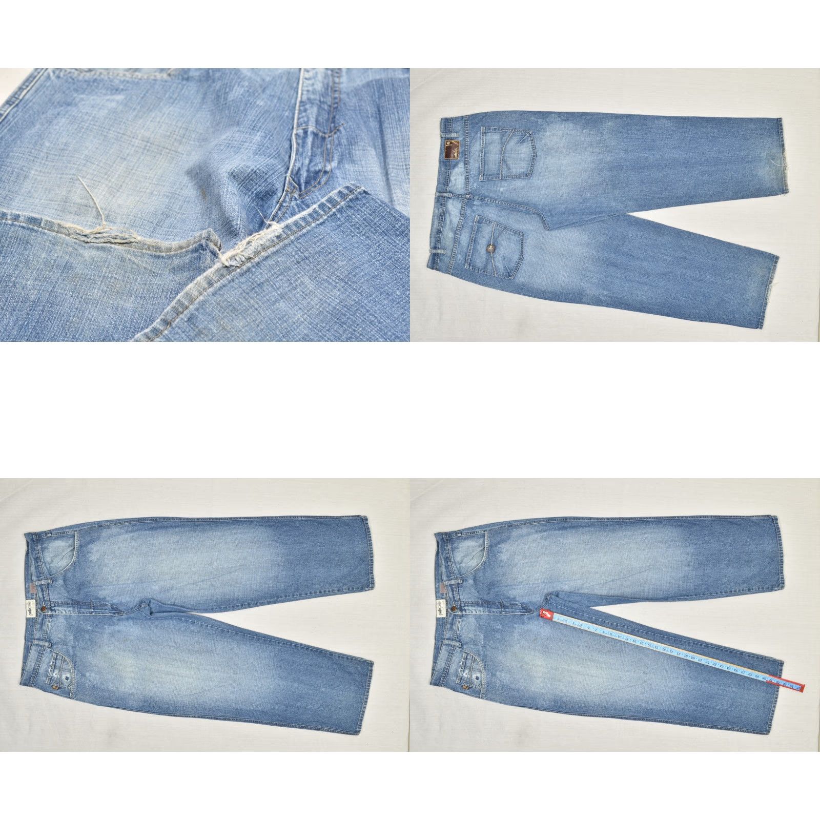 Pelle Pelle VINTAGE Pelle Pelle Marc Buchanan Jeans Men 40x34 Denim Blue Distressed 5-Pocket Wide-Leg Autumn Winter Spring Summer Mens Size US 40 / EU 56 - 8 Thumbnail