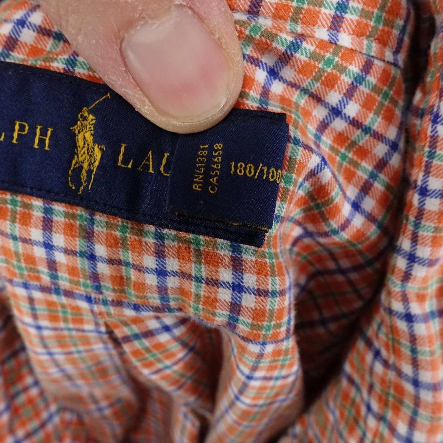 Ralph Lauren Ralph Lauren Shirt Mens Large Orange Plaid Button-Down Long Sleeve Pony Logo Embroidered Size US L / EU 52-54 / 3 - 7 Thumbnail
