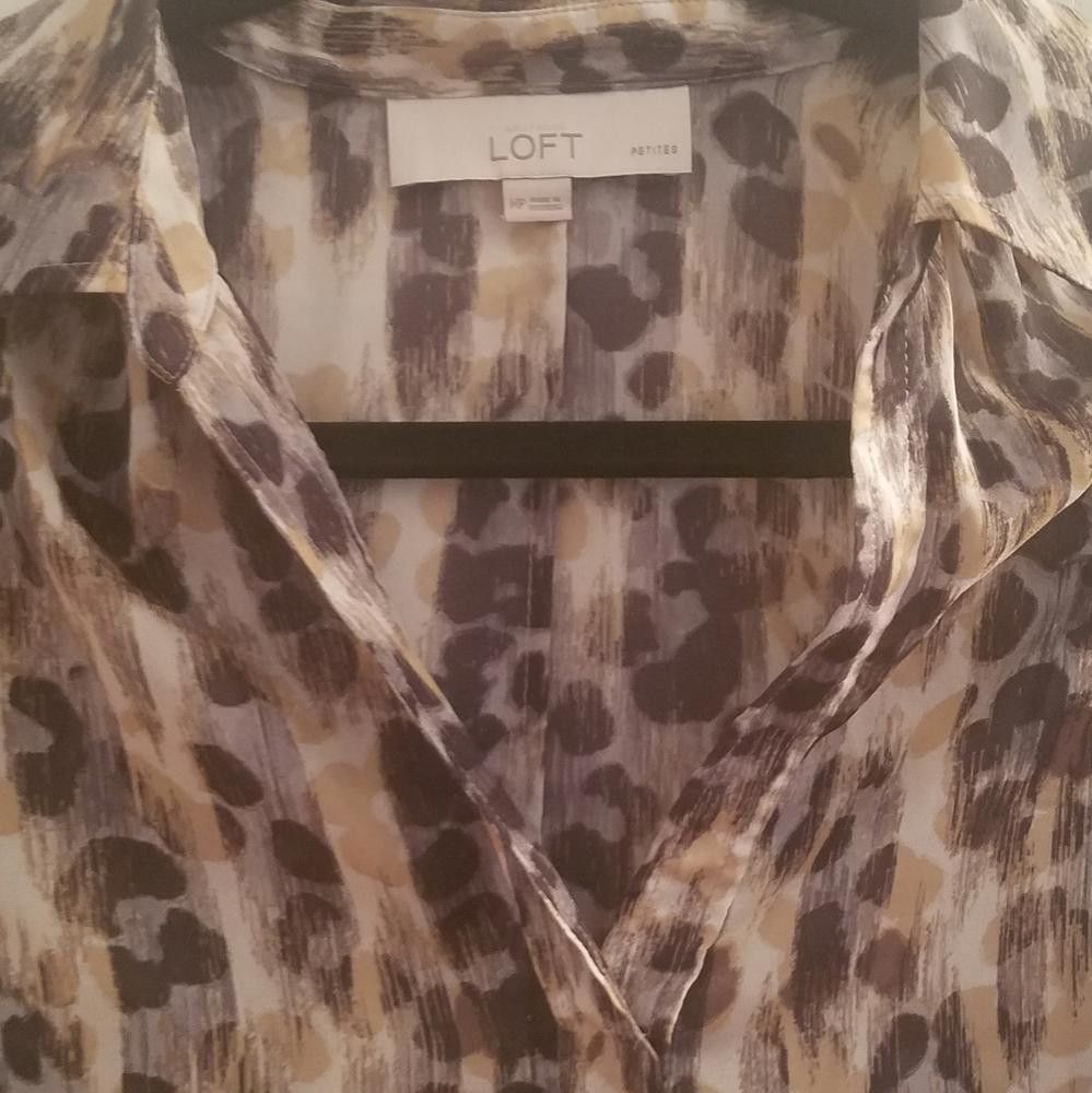 Designer Loft Blouse Size Petite Medium Size M / US 6-8 / IT 42-44 - 3 Thumbnail