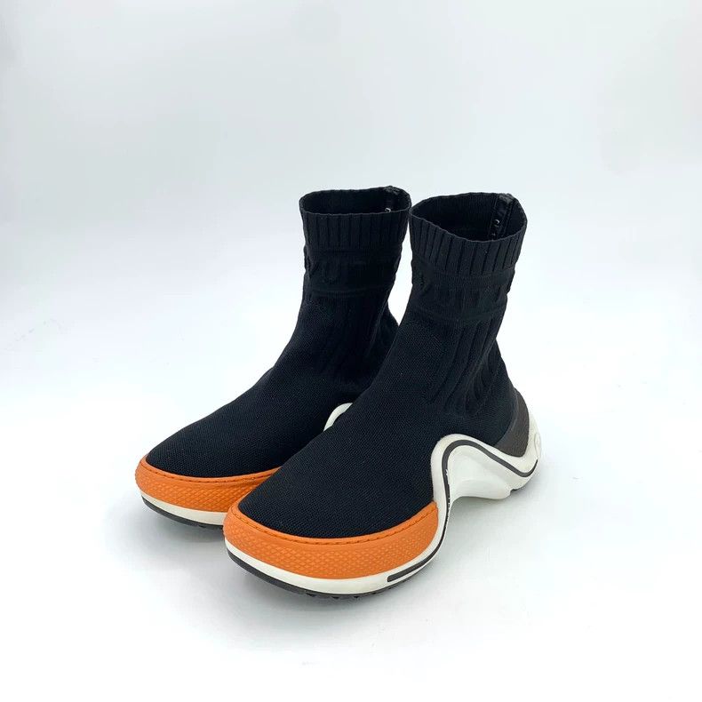Louis Vuitton Louis Vuitton Black Letter Embossed Platform High Top Casu Size US 5.5 / IT 35.5 - 1 Thumbnail