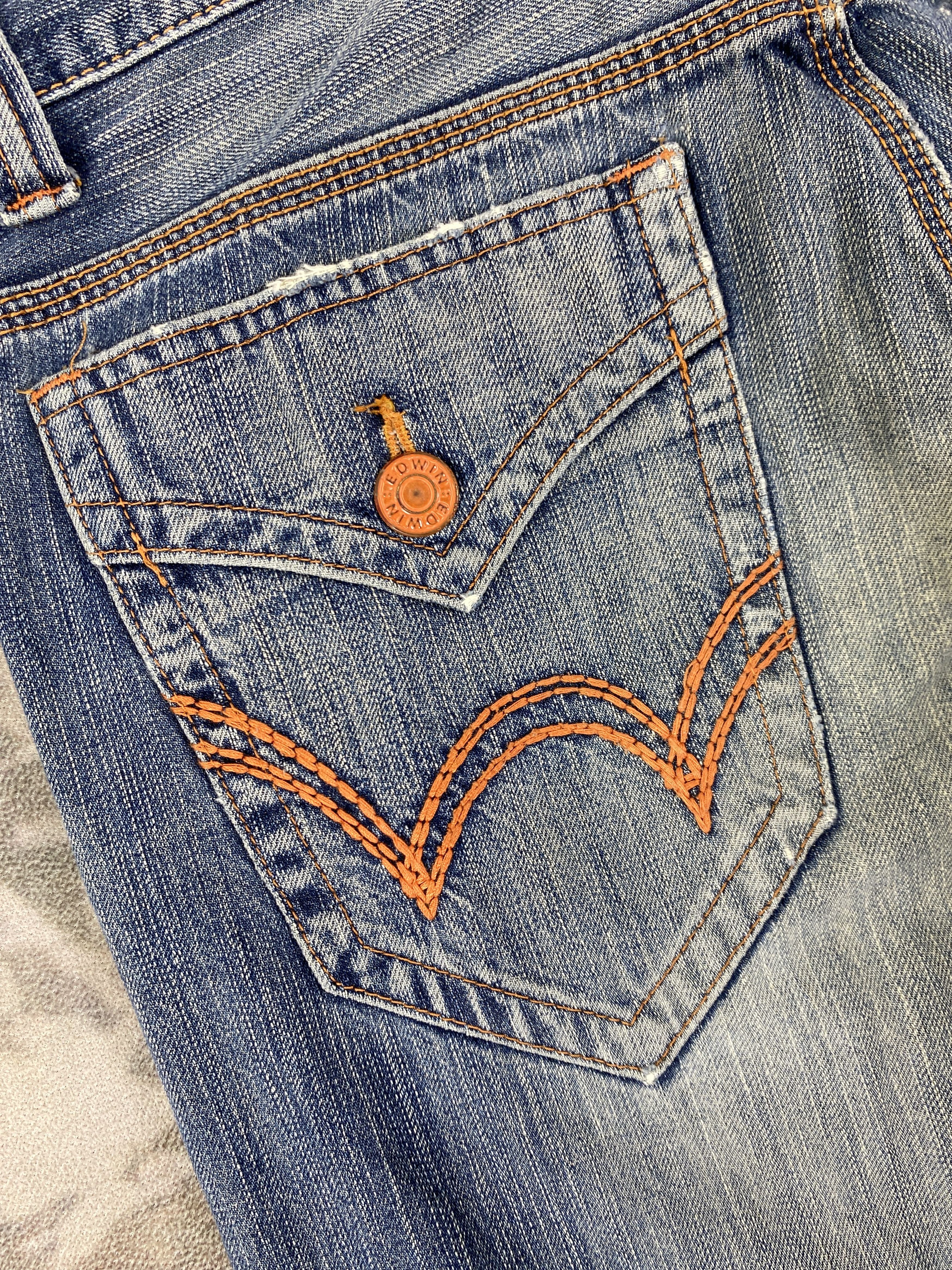 If Six Was Nine Faded Blue Vintage Edwin Jeans 33x33 - JN3054 Size US 33 - 14 Thumbnail