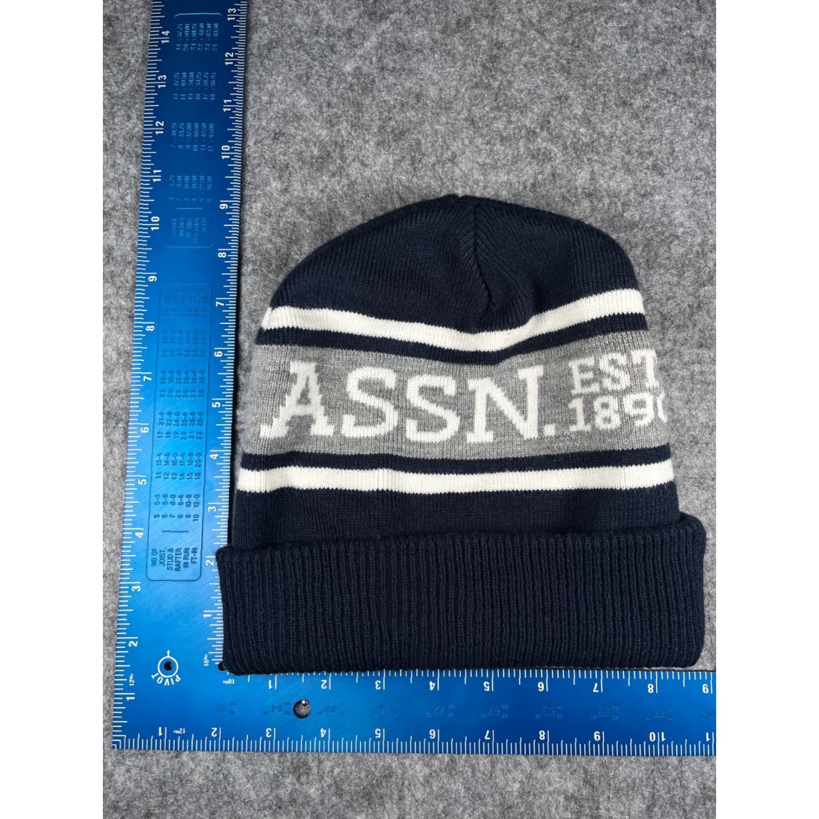 Vintage US Polo ASSN Beanie Toque Adult One Size Blue Gray Stripe Knit Polyester Pony Size US M / EU 48-50 / 2 - 4 Thumbnail