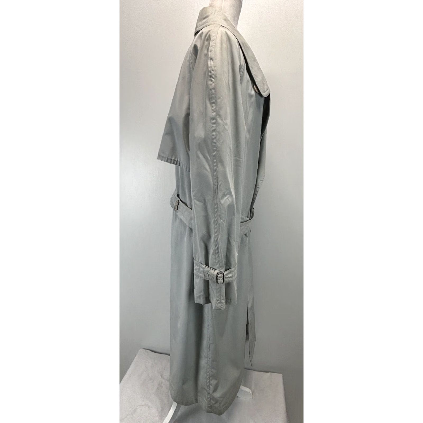 Emilio Pucci VINTAGE Emilio Pucci Women’s Trench Coat Jacket Long Sleeve Belted Regular Size Large Seafoam Green Gray Italy Size L / US 10 / IT 46 - 4 Thumbnail