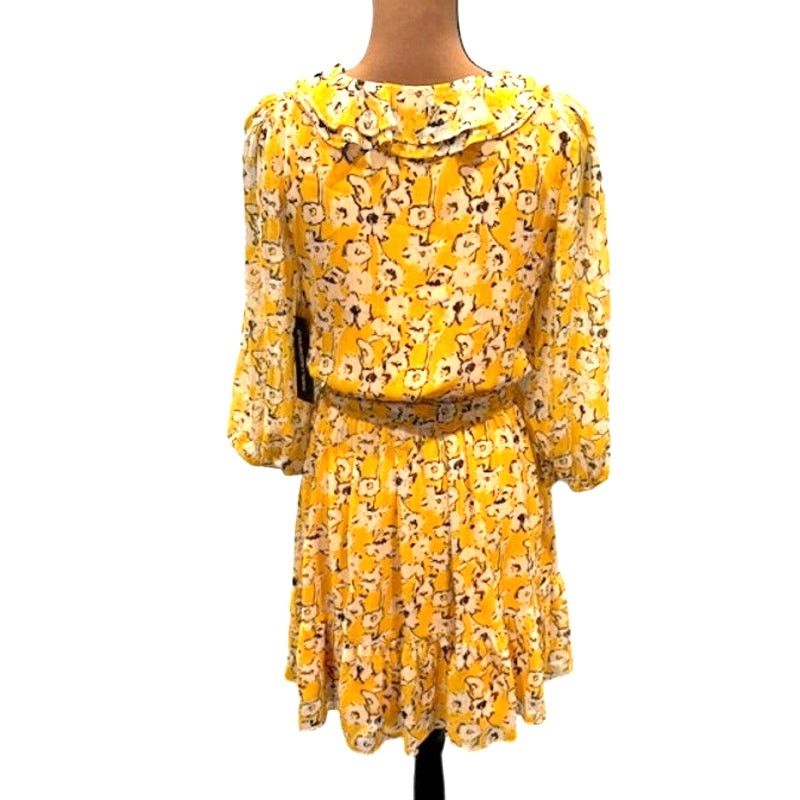 Karl Lagerfeld Karl Lagerfeld Paris Chiffon Floral Print V-Neck Mini Dress Size M / US 6-8 / IT 42-44 - 9 Thumbnail