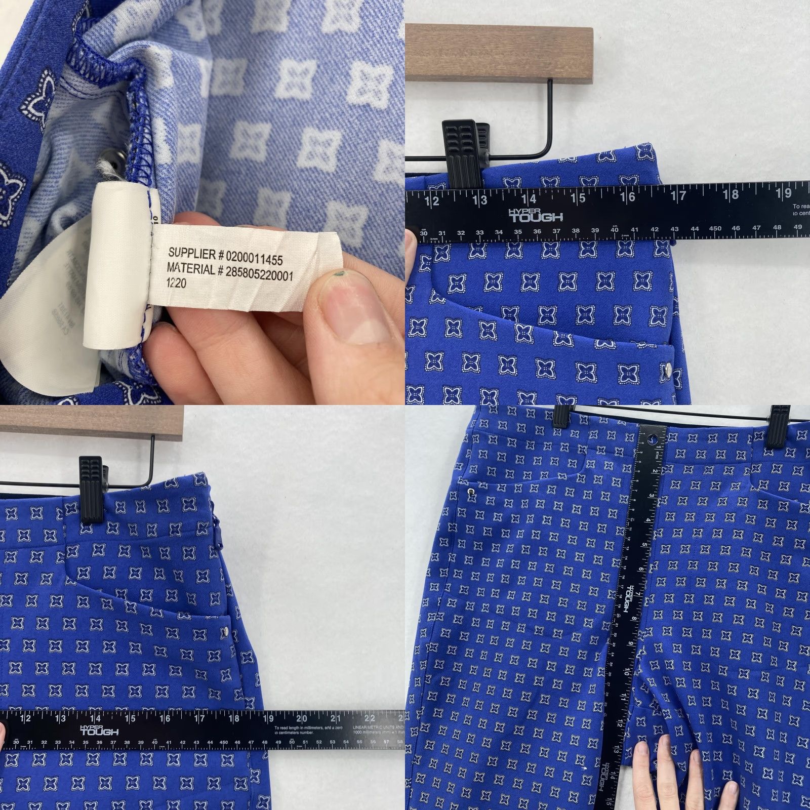 Polo Ralph Lauren RLX Ralph Lauren Pants Womens 10 Blue Geometric Print Stretch Golf Performance Size 32" / US 10 / IT 46 - 8 Thumbnail