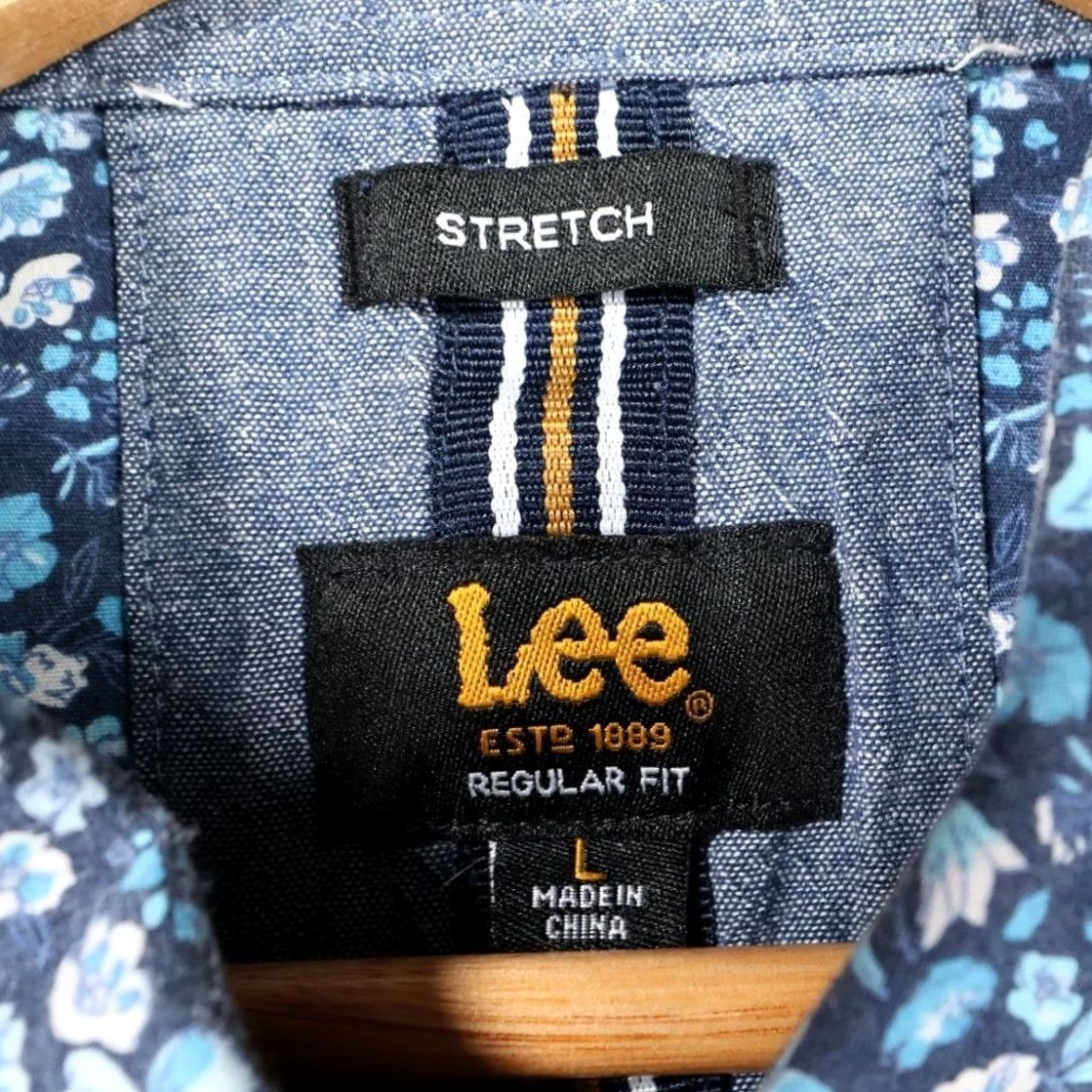 Lee Lee Button Up Shirt Mens L Blue Floral Stretch Short Sleeve Size US L / EU 52-54 / 3 - 6 Thumbnail