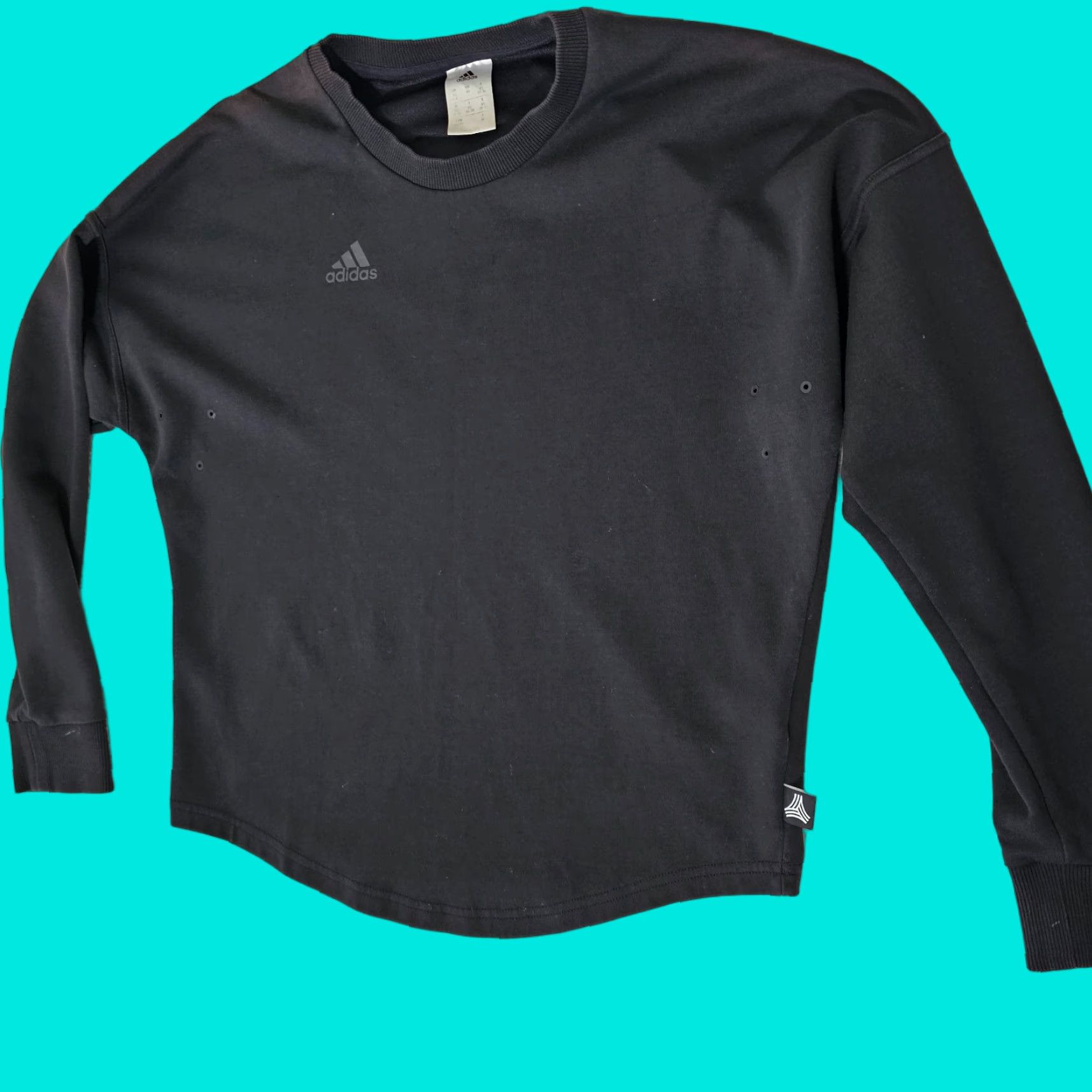 Adidas Adidas XS Black Sweatshirt Tan Try JSY Crewneck Relaxed Fit Vented Size XS / US 0-2 / IT 36-38 - 1 Thumbnail