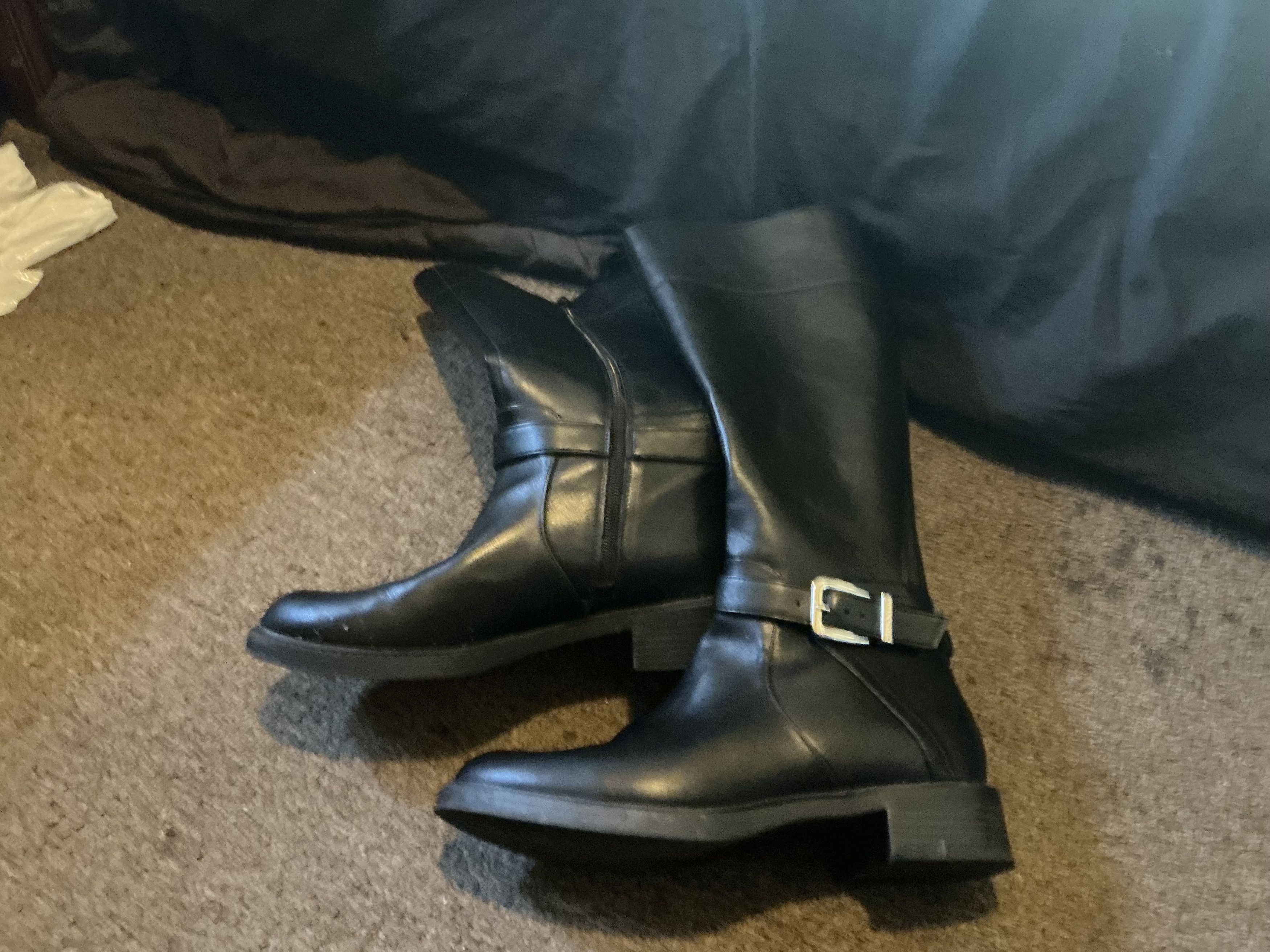 Other Kelly & Katie Black Leather Knee-High Boots 7.5 Size US 7.5 / IT 37.5 - 4 Thumbnail