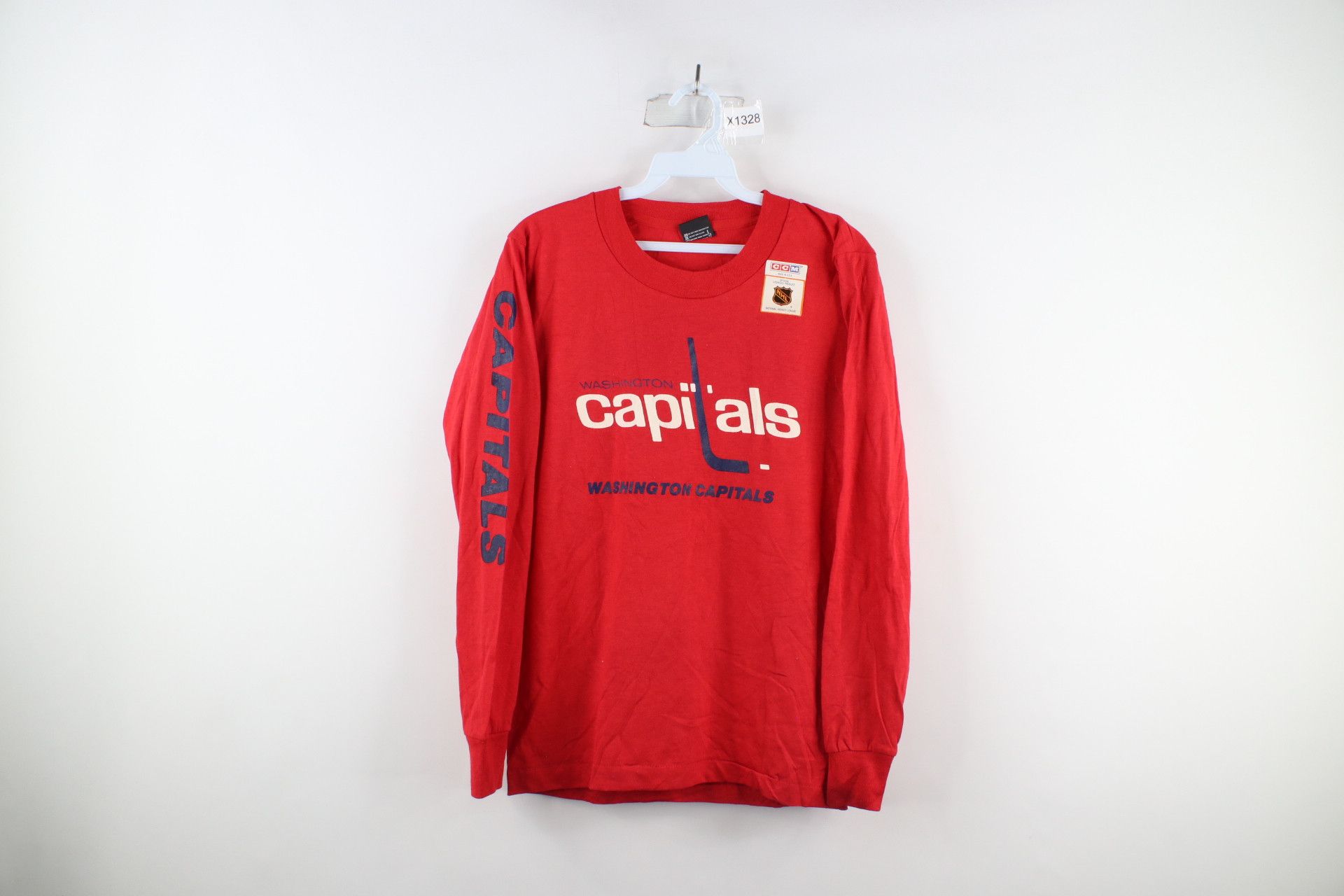 image of Deadstock Vintage 80's Hockey Long Sleeve T-Shirt Usa in Red, Men's (Size Small)